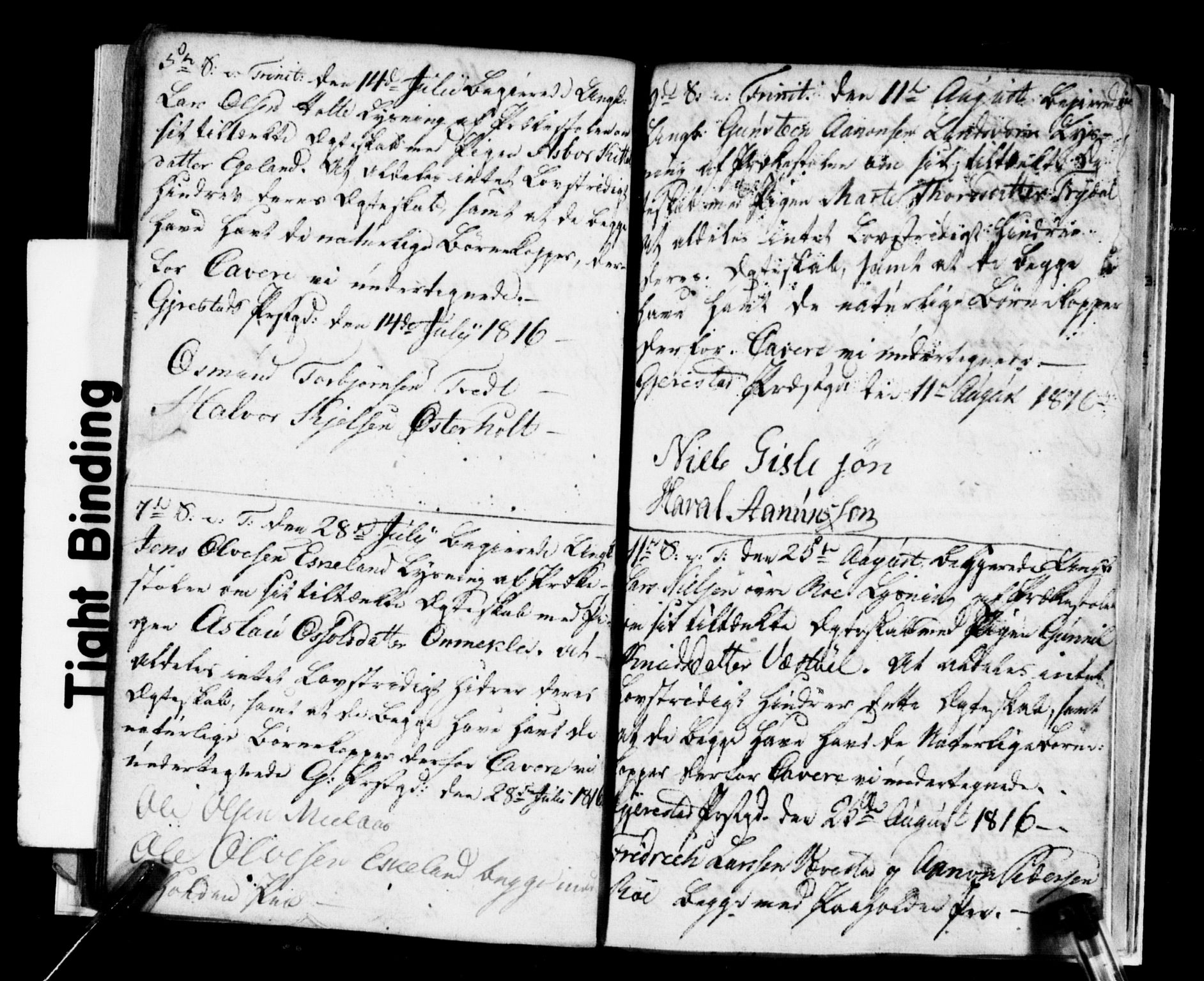 Gjerstad sokneprestkontor, AV/SAK-1111-0014/J/Jd/L0006: Best man's statements no. A VI 40, 1807-1823, p. 28