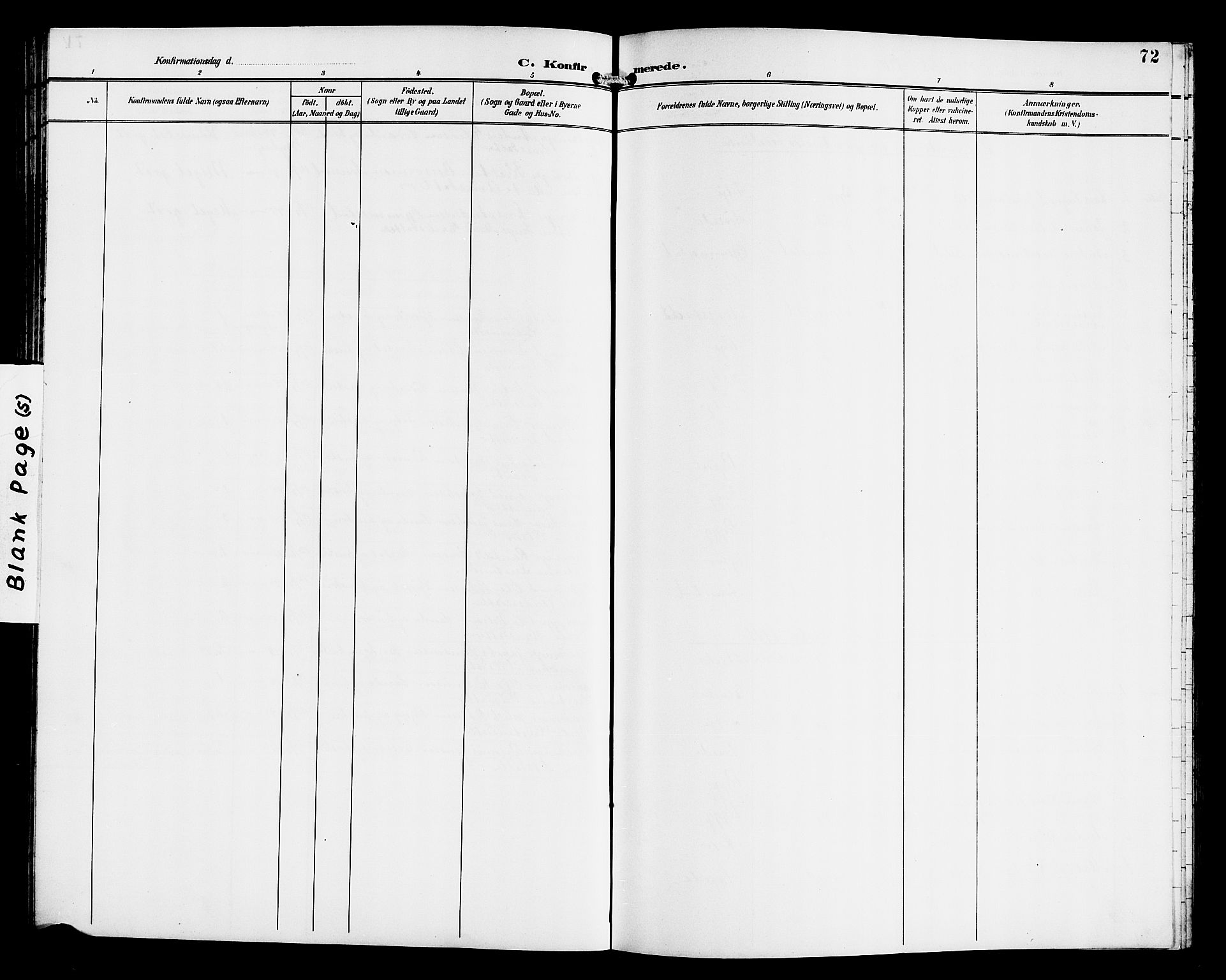 Gloppen sokneprestembete, SAB/A-80101/H/Hab/Habd/L0001: Parish register (copy) no. D 1, 1892-1921, p. 72