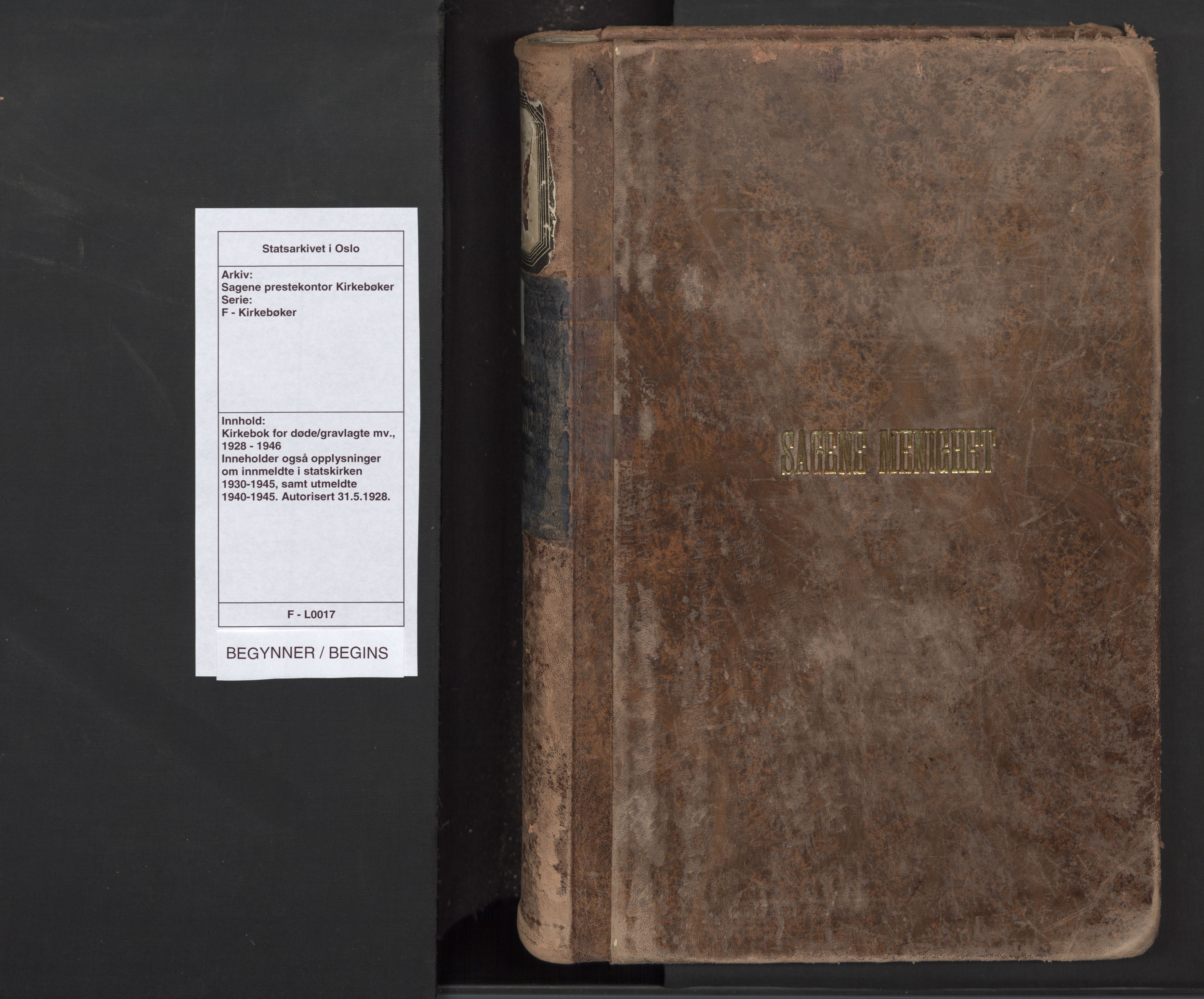 Sagene prestekontor Kirkebøker, SAO/A-10796/F/L0017: Parish register (official) no. 17, 1928-1940