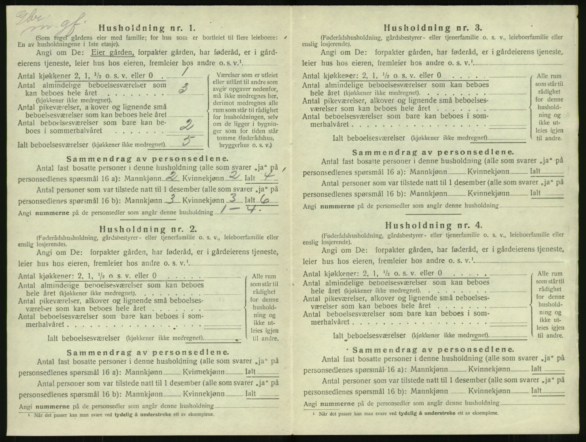 SAT, 1920 census for Stranda, 1920, p. 458