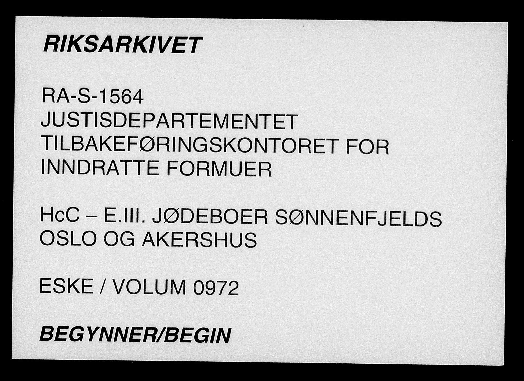 Justisdepartementet, Tilbakeføringskontoret for inndratte formuer, AV/RA-S-1564/H/Hc/Hcc/L0972: --, 1945-1947, p. 1