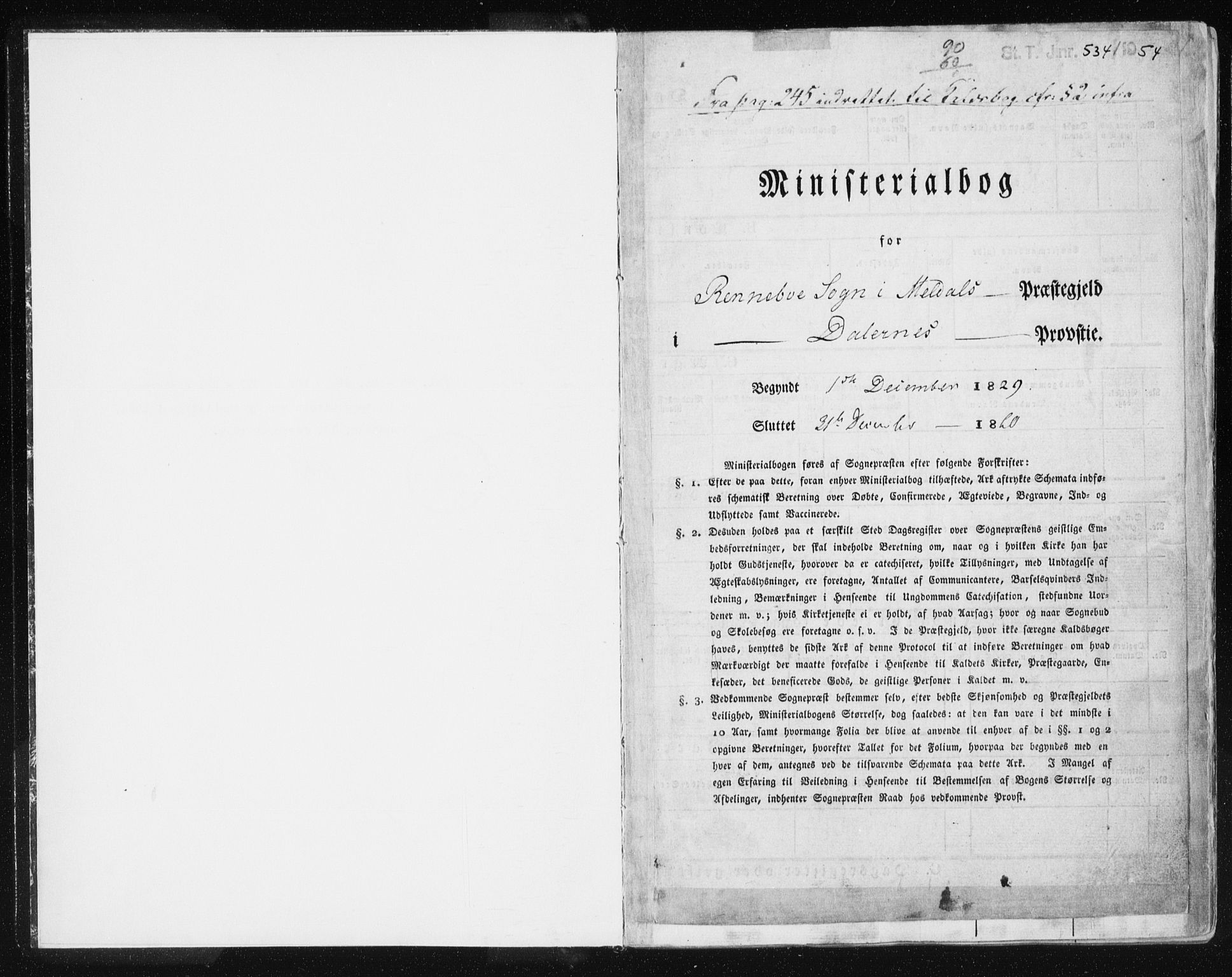 Ministerialprotokoller, klokkerbøker og fødselsregistre - Sør-Trøndelag, SAT/A-1456/674/L0869: Parish register (official) no. 674A01, 1829-1860