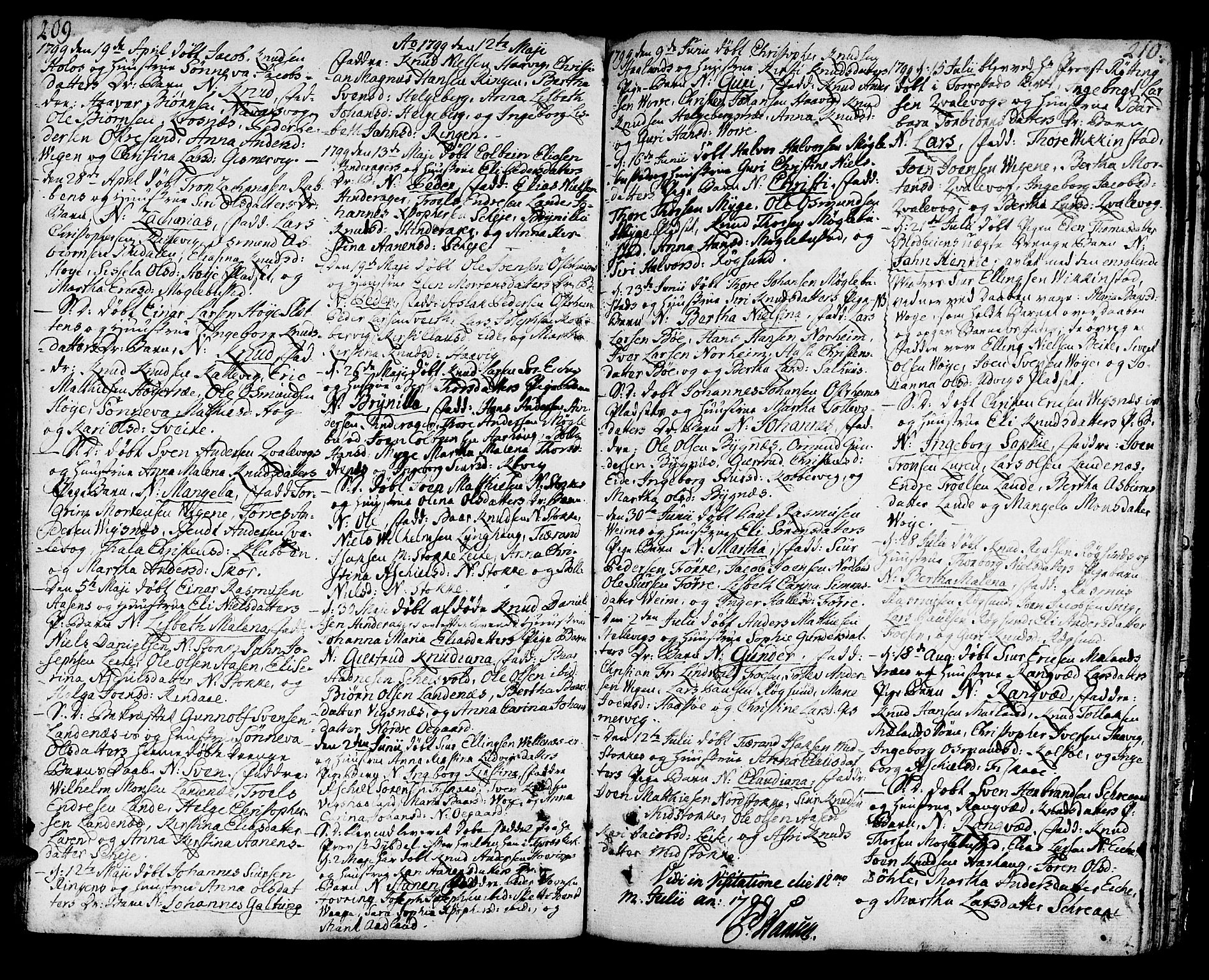 Avaldsnes sokneprestkontor, AV/SAST-A -101851/H/Ha/Haa/L0002: Parish register (official) no. A 2, 1765-1800, p. 209-210