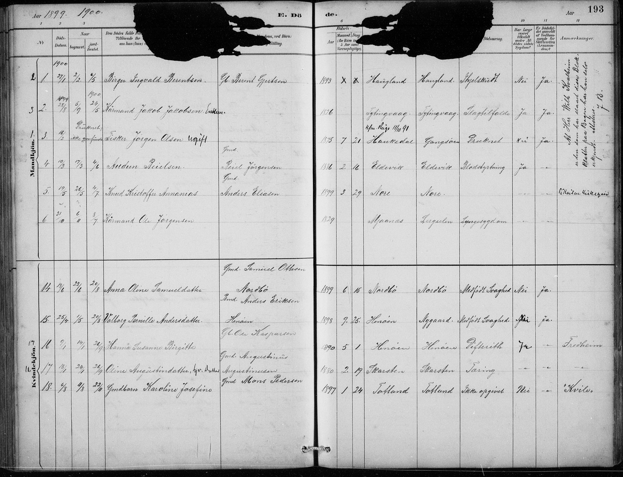 Davik sokneprestembete, AV/SAB-A-79701/H/Hab/Habc/L0002: Parish register (copy) no. C 2, 1889-1906, p. 193