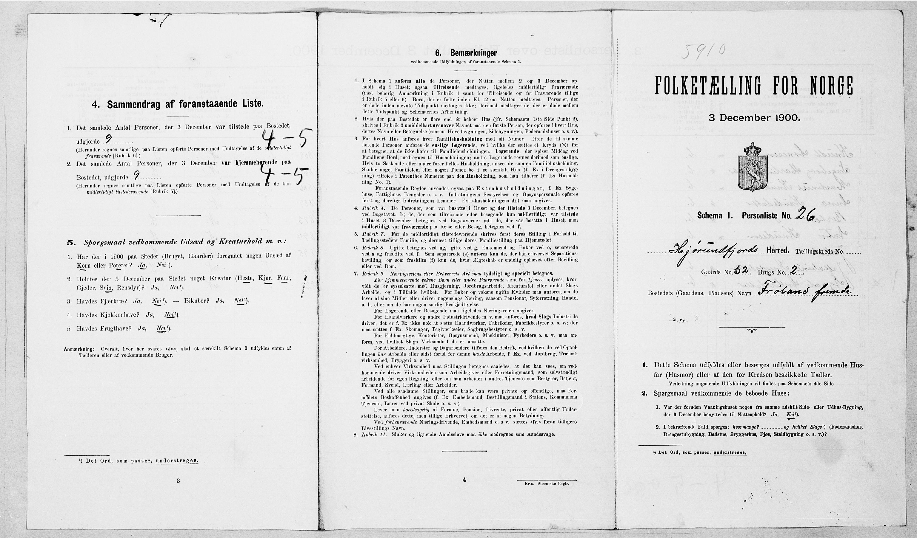 SAT, 1900 census for Hjørundfjord, 1900, p. 411