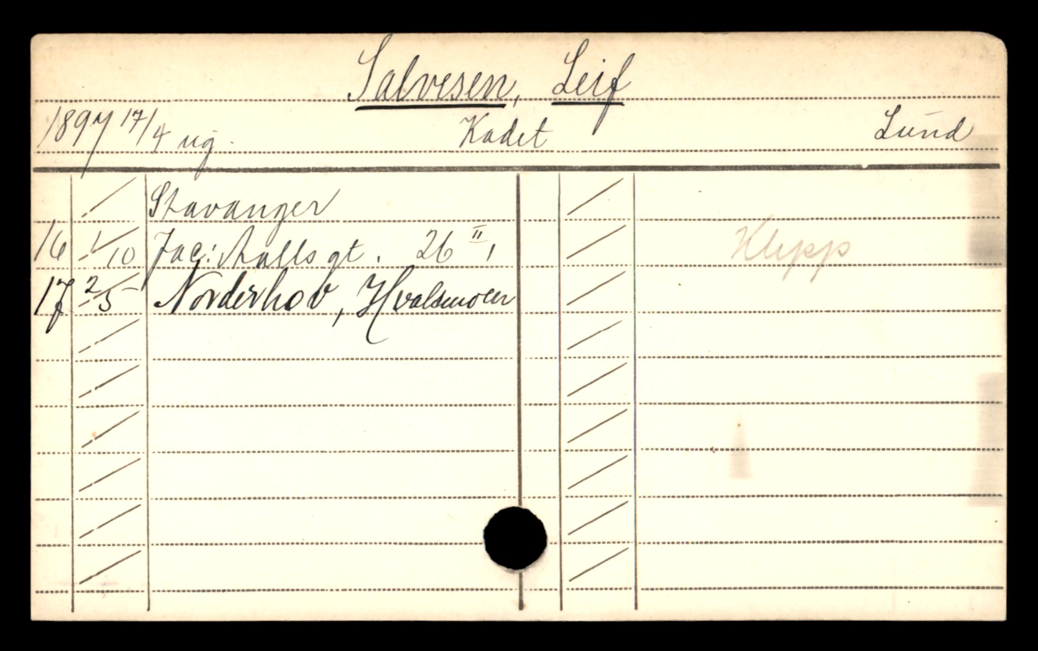 Oslo folkeregister, Registerkort, SAO/A-11715/D/Da/L0082: Menn: Salvesen Leif - Skifjeld Herman, 1906-1919