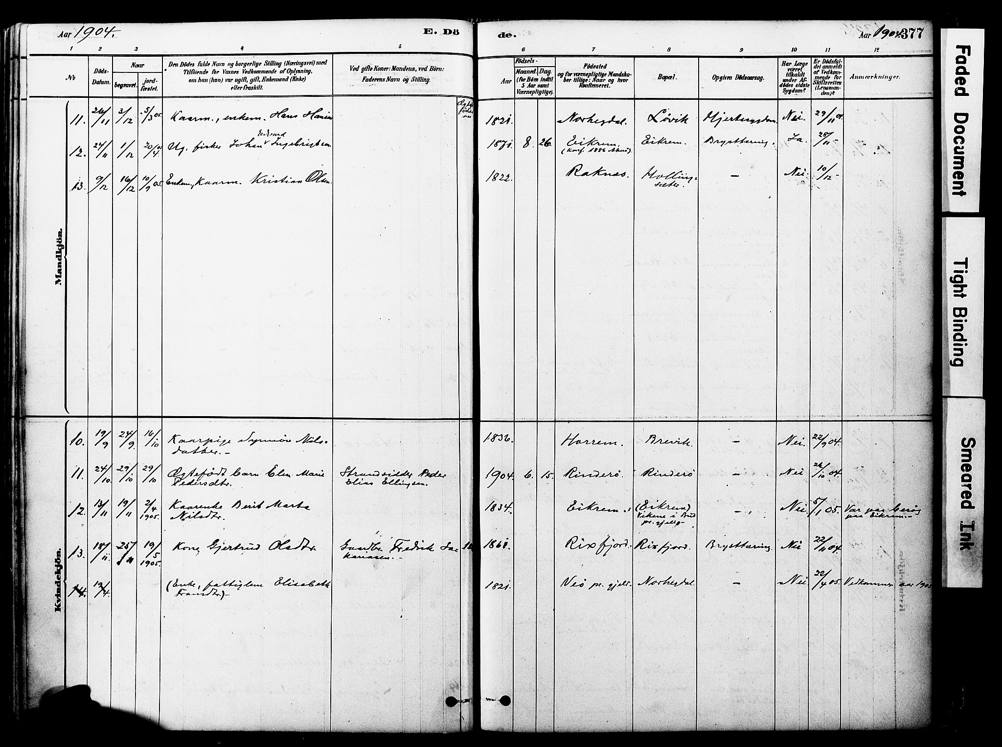 Ministerialprotokoller, klokkerbøker og fødselsregistre - Møre og Romsdal, AV/SAT-A-1454/560/L0721: Parish register (official) no. 560A05, 1878-1917, p. 377