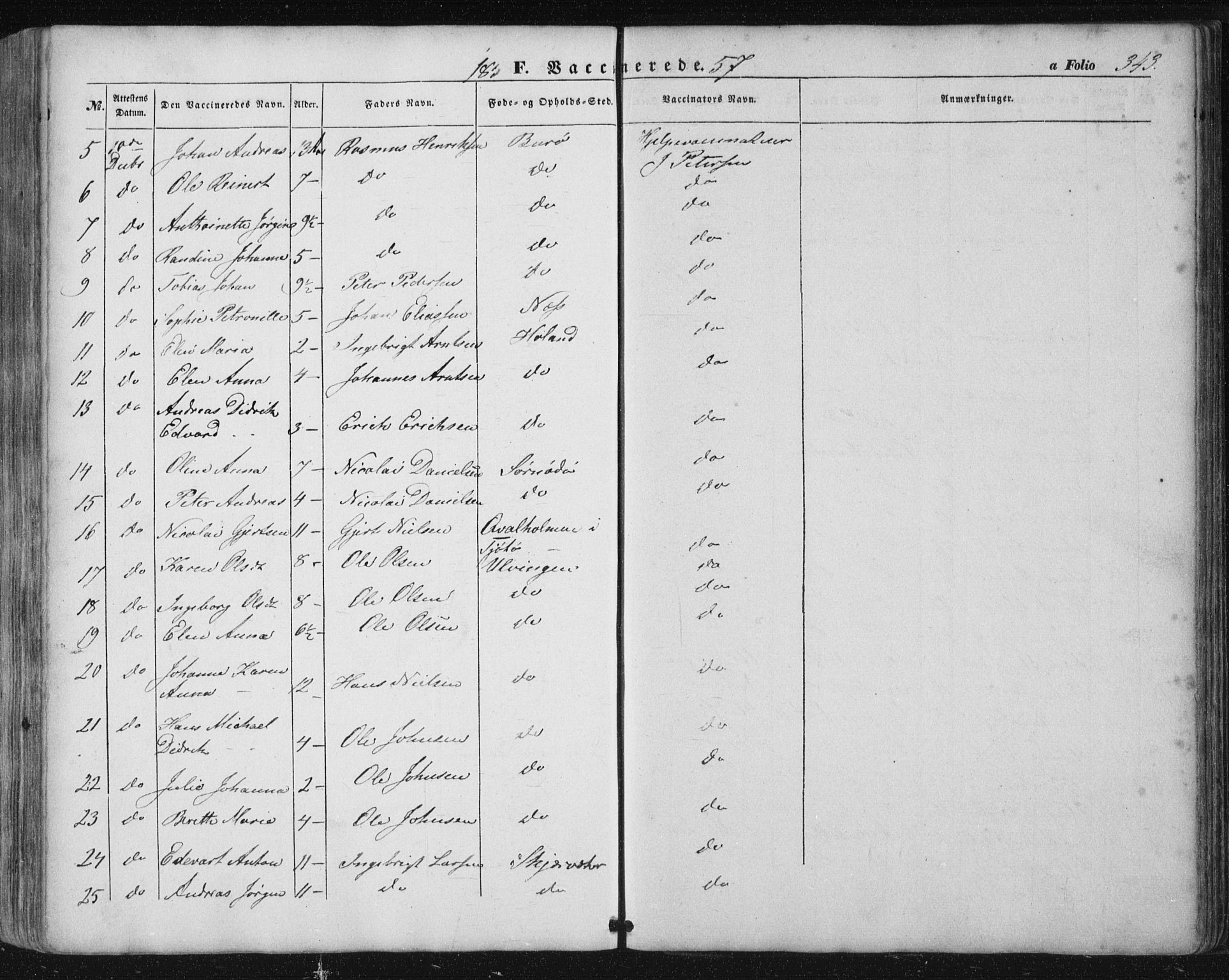 Ministerialprotokoller, klokkerbøker og fødselsregistre - Nordland, AV/SAT-A-1459/816/L0240: Parish register (official) no. 816A06, 1846-1870, p. 343