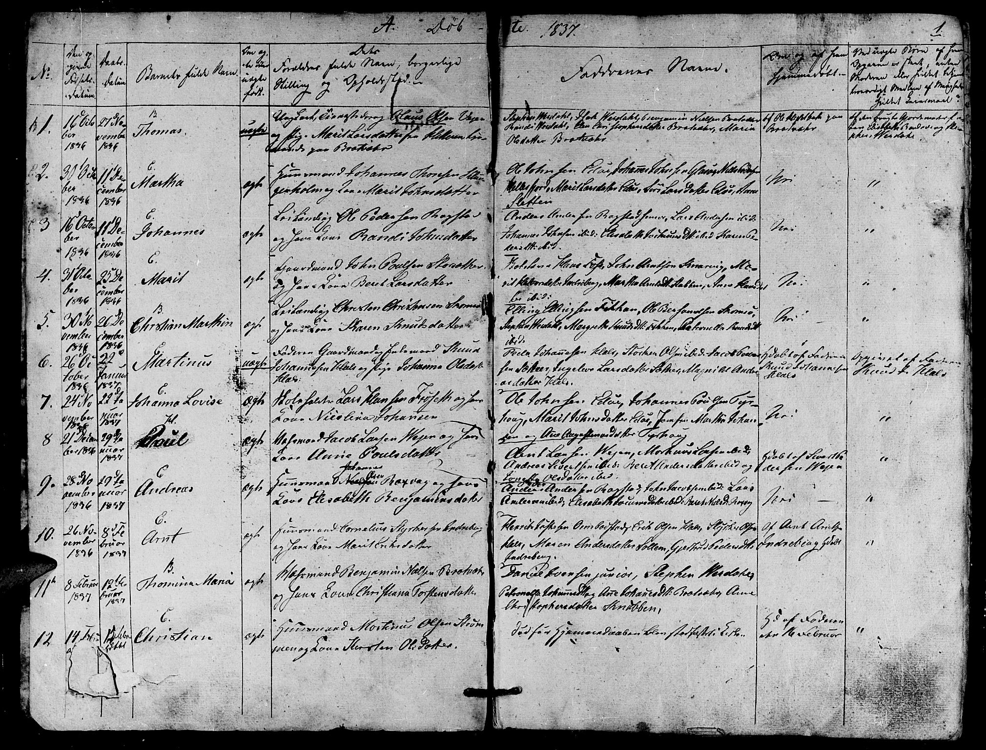 Ministerialprotokoller, klokkerbøker og fødselsregistre - Møre og Romsdal, SAT/A-1454/581/L0936: Parish register (official) no. 581A04, 1836-1852, p. 1