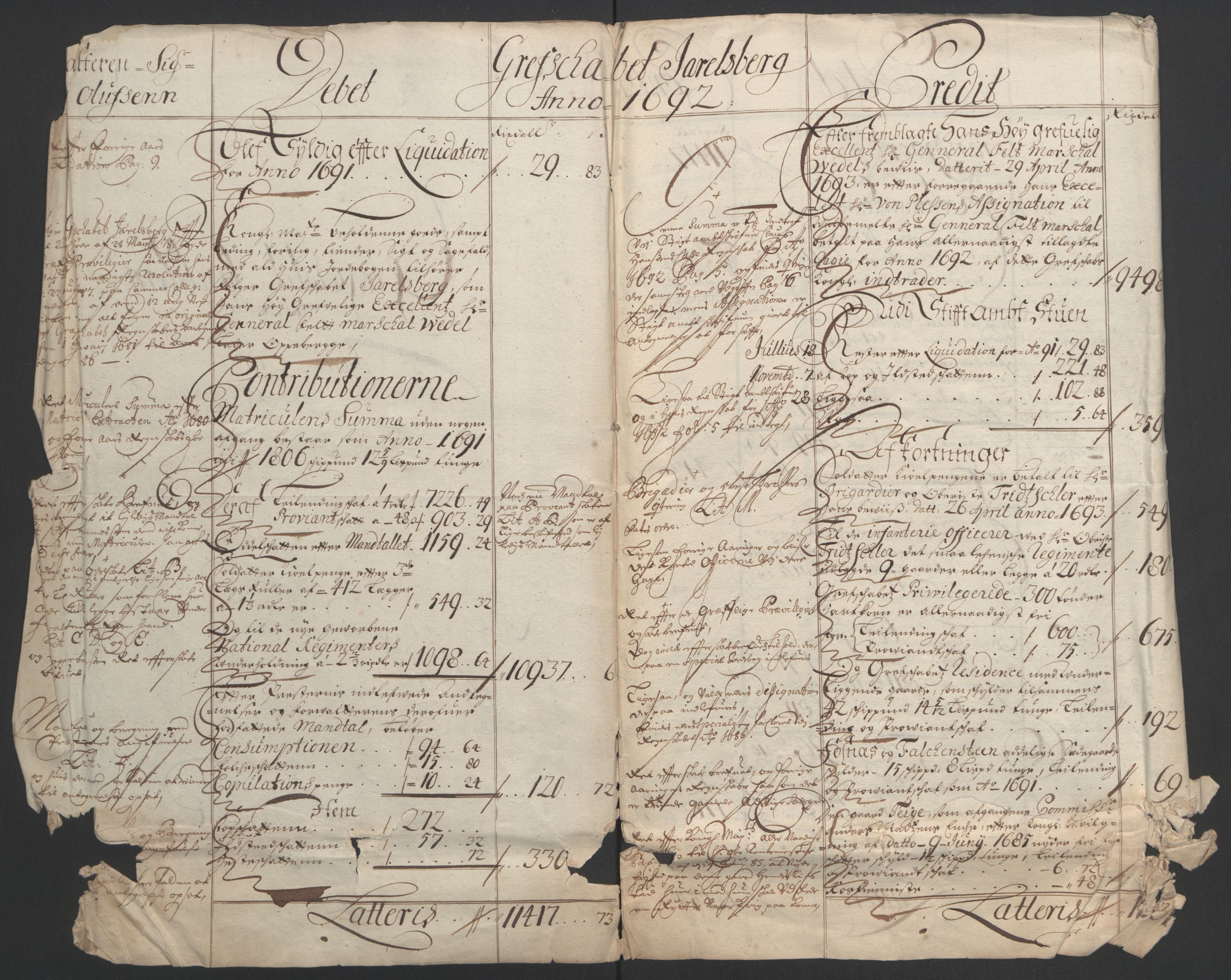 Rentekammeret inntil 1814, Reviderte regnskaper, Fogderegnskap, AV/RA-EA-4092/R32/L1865: Fogderegnskap Jarlsberg grevskap, 1692, p. 10