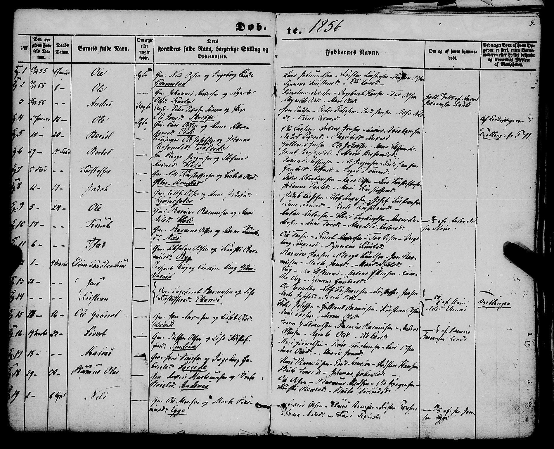 Gloppen sokneprestembete, AV/SAB-A-80101/H/Haa/Haaa/L0009: Parish register (official) no. A 9, 1855-1870, p. 9