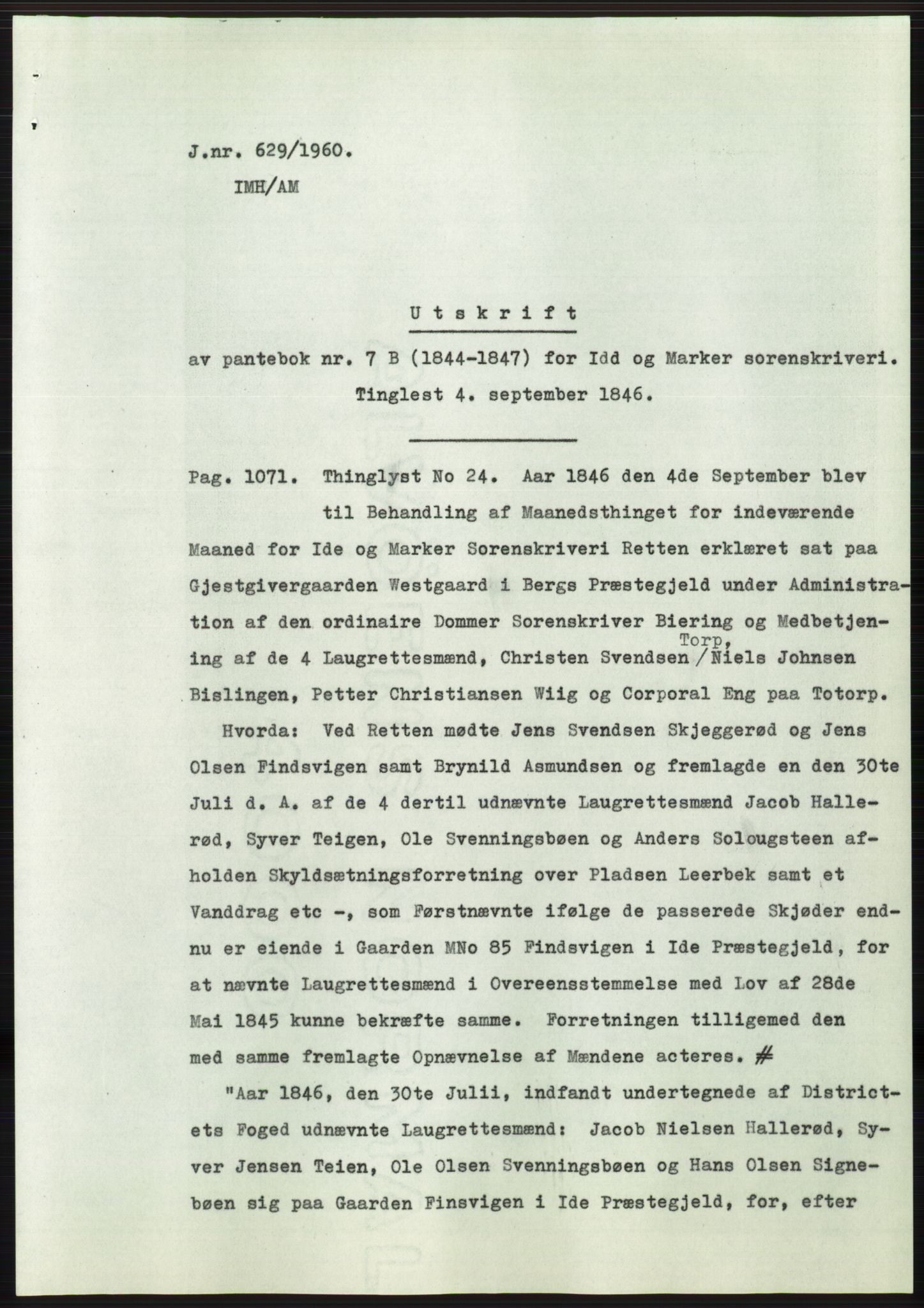 Statsarkivet i Oslo, SAO/A-10621/Z/Zd/L0011: Avskrifter, j.nr 4-798/1960, 1960, p. 365