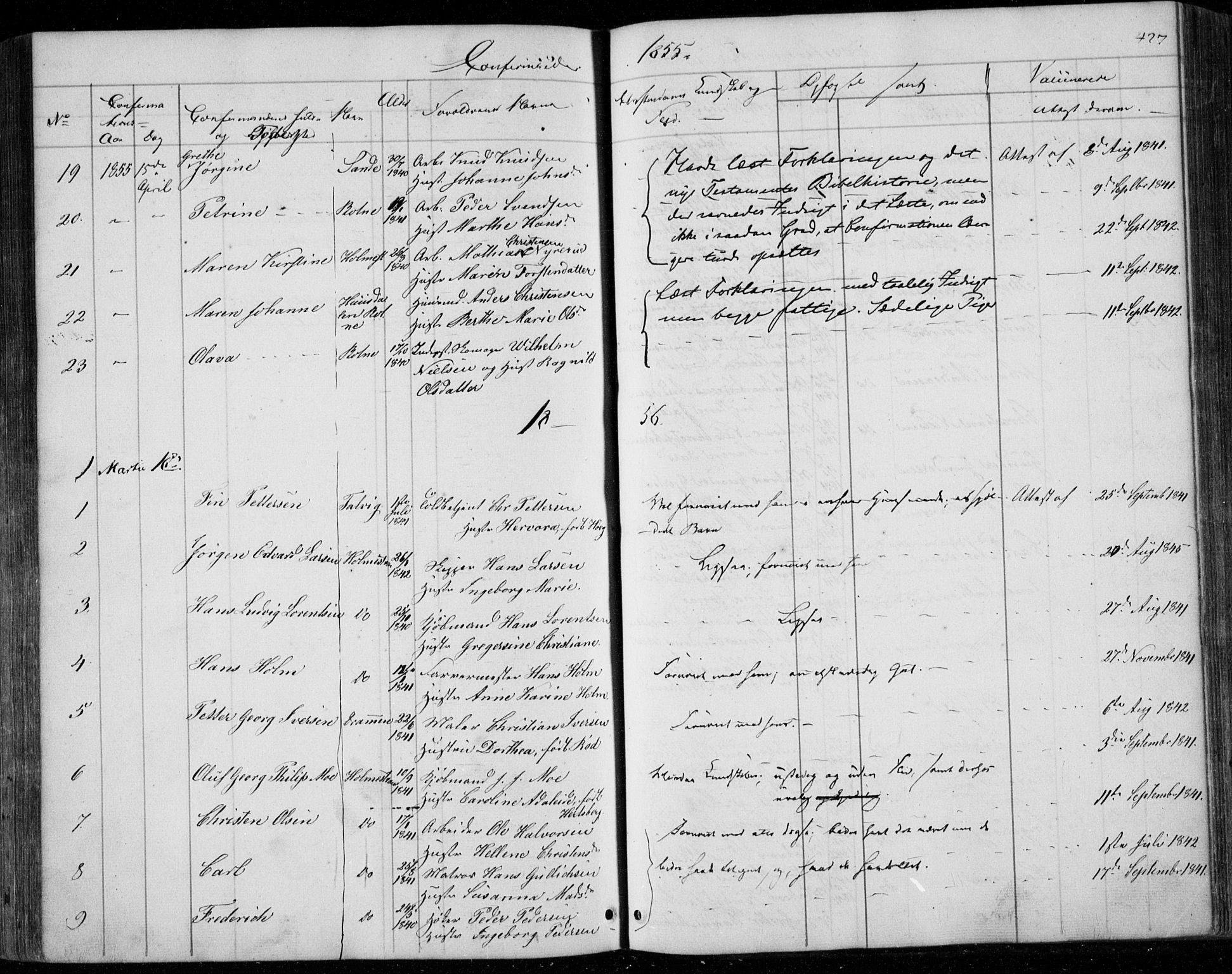 Holmestrand kirkebøker, AV/SAKO-A-346/F/Fa/L0002: Parish register (official) no. 2, 1840-1866, p. 427