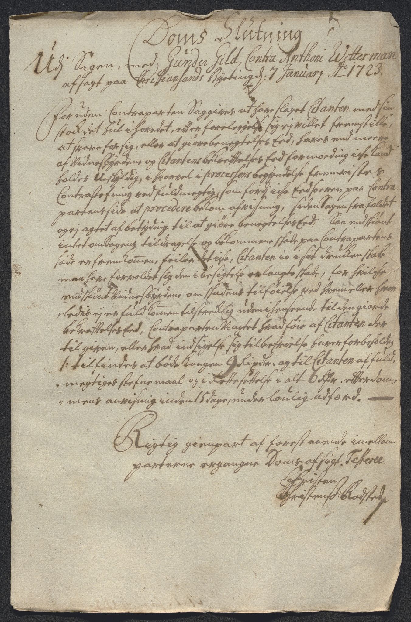 Rentekammeret inntil 1814, Reviderte regnskaper, Byregnskaper, RA/EA-4066/R/Rm/L0286: [M19] Sikt og sakefall, 1719-1727, p. 245