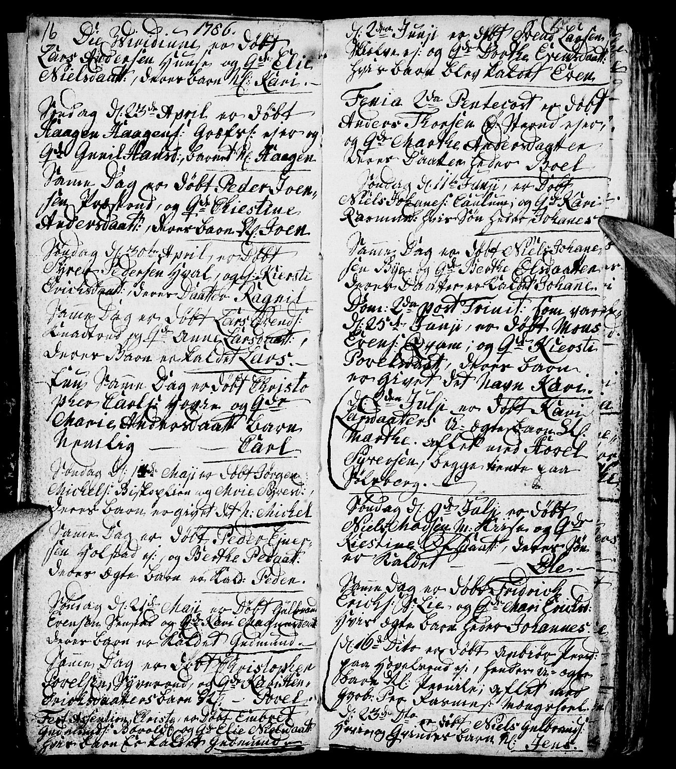 Nes prestekontor, Hedmark, SAH/PREST-020/L/La/L0002: Parish register (copy) no. 2, 1785-1813, p. 16-17