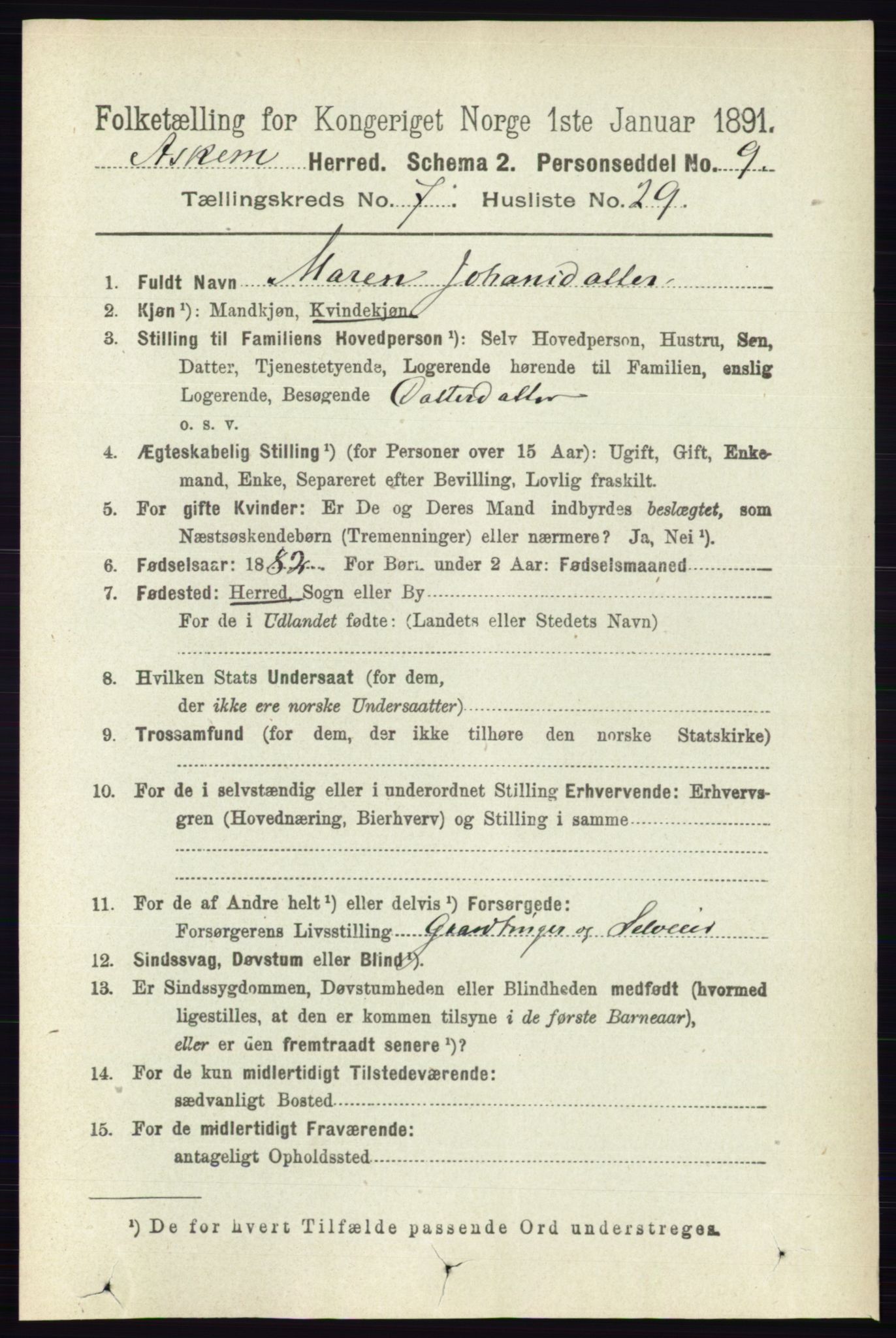 RA, 1891 census for 0124 Askim, 1891, p. 1183