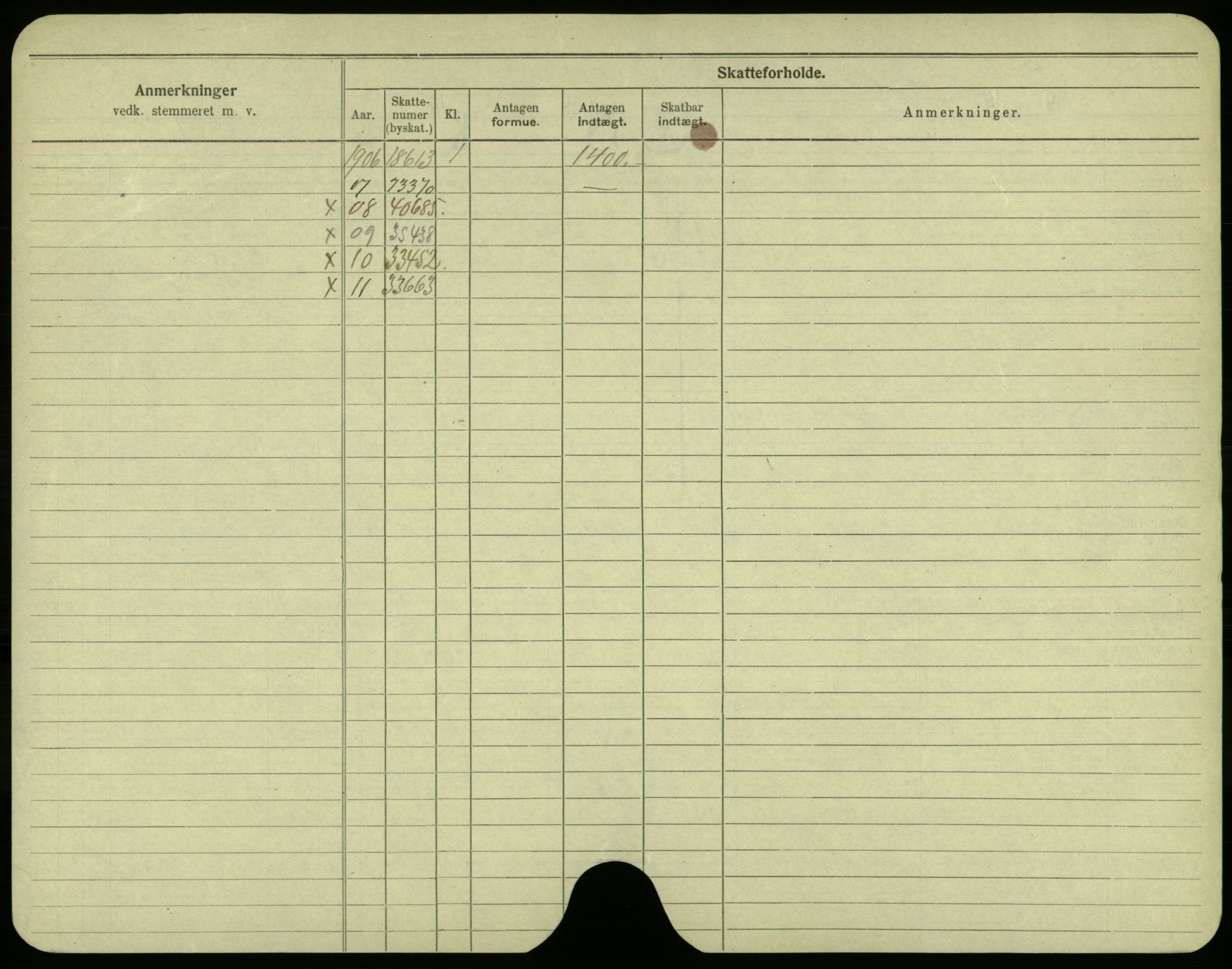 Oslo folkeregister, Registerkort, AV/SAO-A-11715/F/Fa/Fac/L0005: Menn, 1906-1914, p. 1052b