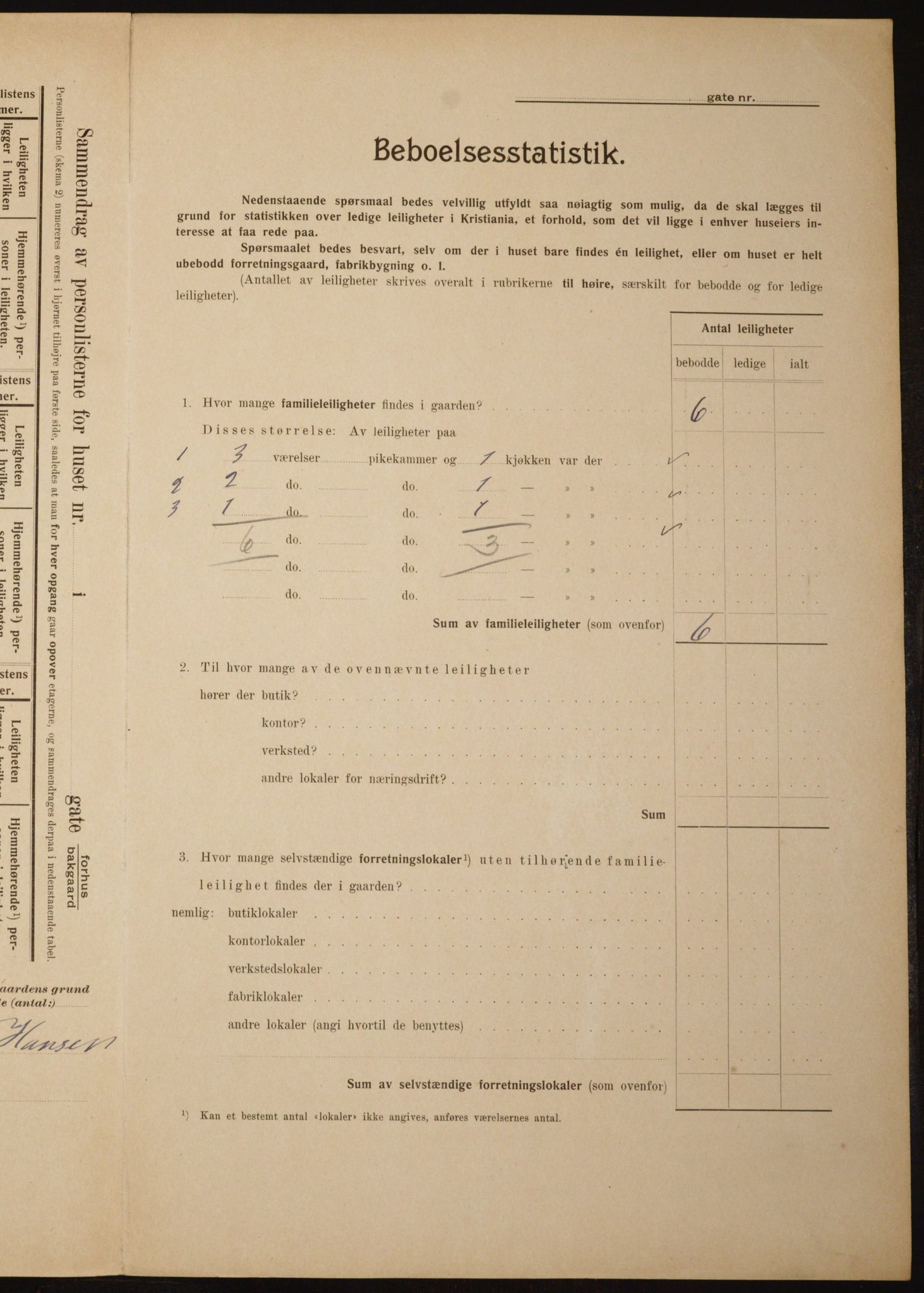 OBA, Municipal Census 1910 for Kristiania, 1910, p. 54459