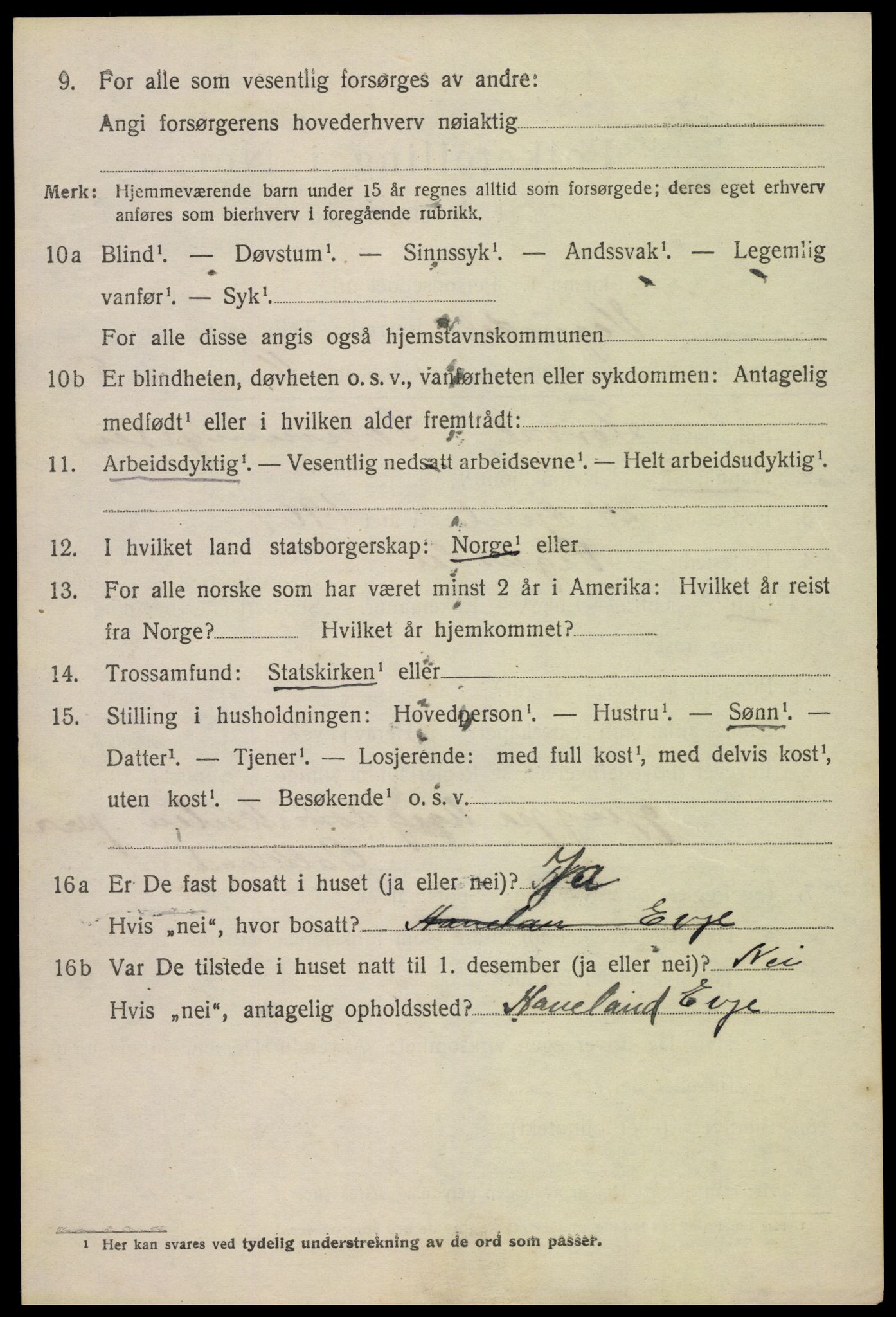 SAK, 1920 census for Vegusdal, 1920, p. 768