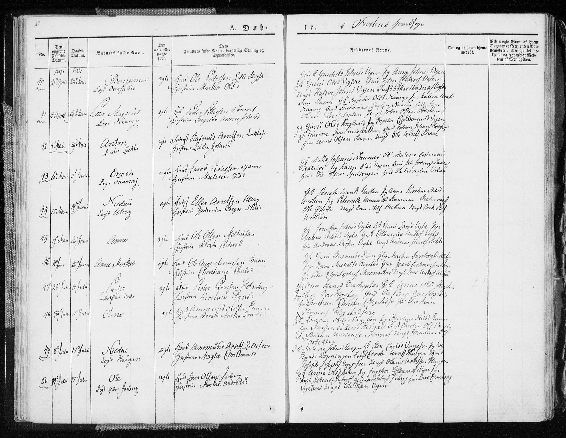 Ministerialprotokoller, klokkerbøker og fødselsregistre - Nord-Trøndelag, SAT/A-1458/713/L0114: Parish register (official) no. 713A05, 1827-1839, p. 27