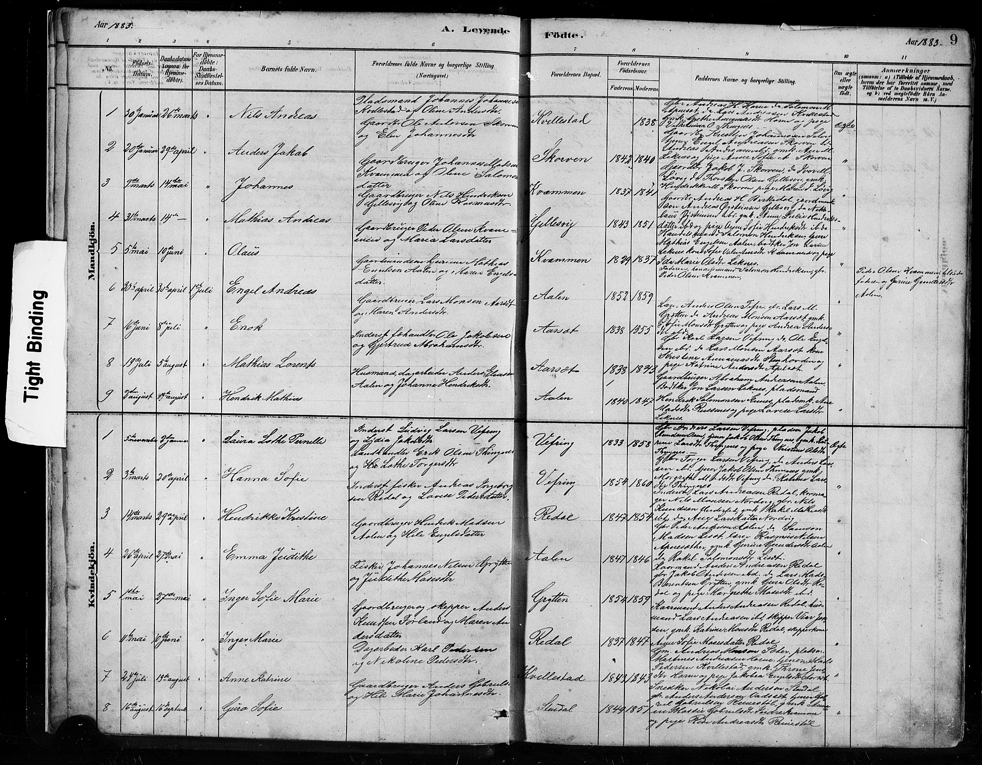 Førde sokneprestembete, AV/SAB-A-79901/H/Hab/Habe/L0001: Parish register (copy) no. E 1, 1881-1920, p. 9