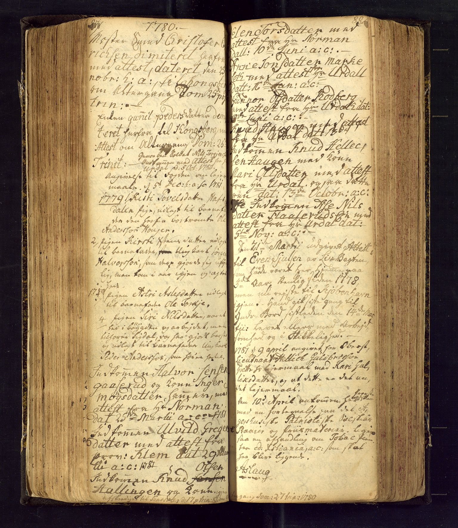 Flesberg kirkebøker, AV/SAKO-A-18/F/Fa/L0002: Parish register (official) no. I 2, 1726-1747, p. 87-88