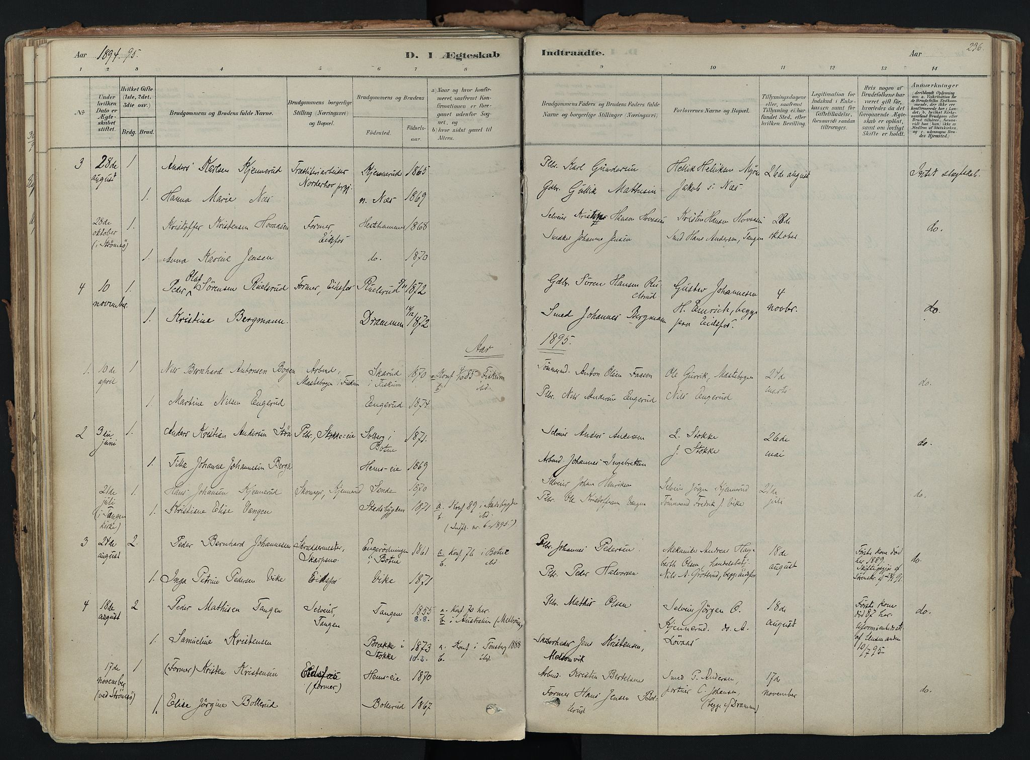 Hof kirkebøker, SAKO/A-64/F/Fa/L0007: Parish register (official) no. I 7, 1878-1940, p. 236