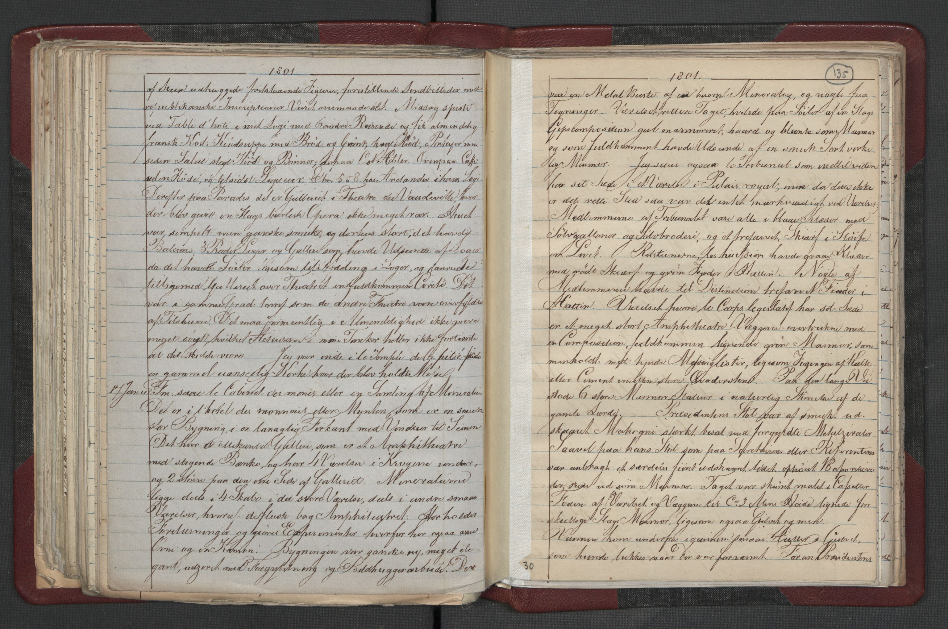 Meltzer, Fredrik, AV/RA-PA-0028/F/L0001: Dagbok for årene 1796-1808, 1811, 1817, 1796-1817, p. 134b-135a