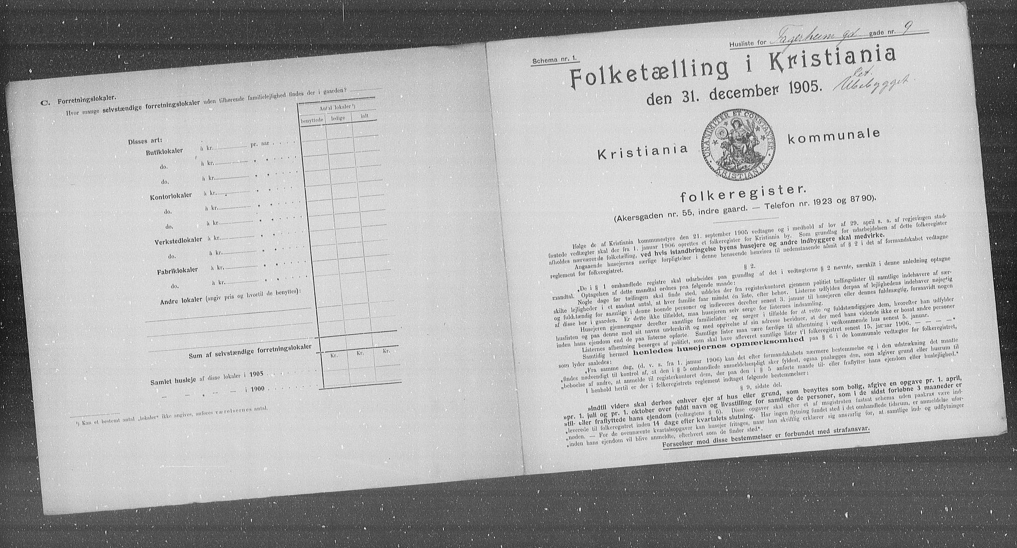 OBA, Municipal Census 1905 for Kristiania, 1905, p. 12012