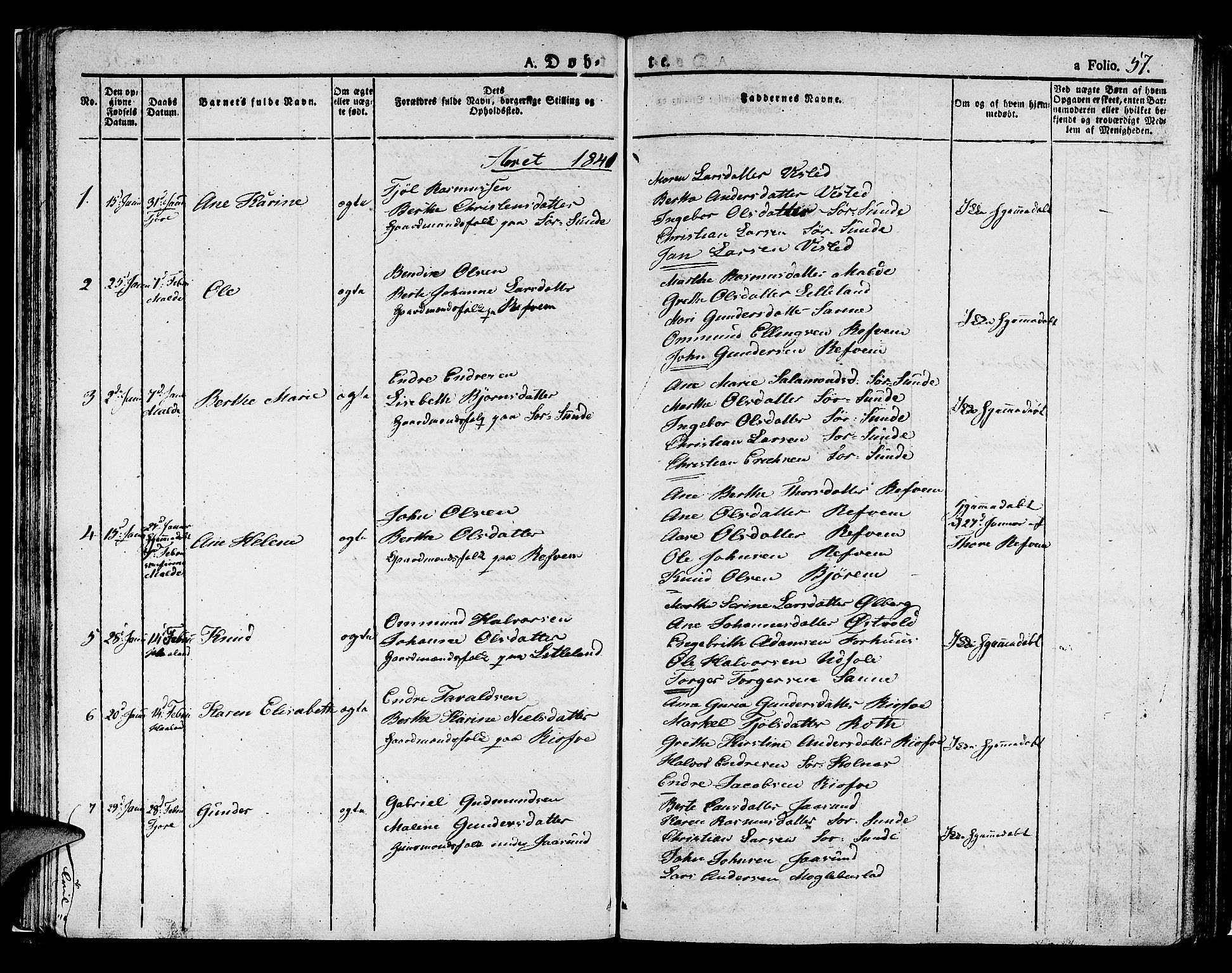 Håland sokneprestkontor, SAST/A-101802/001/30BA/L0005: Parish register (official) no. A 5, 1829-1841, p. 57