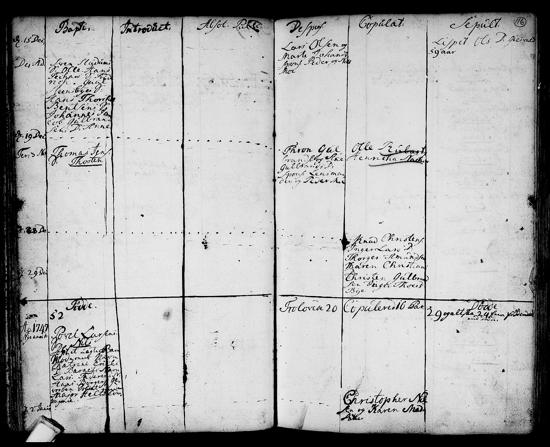 Hole kirkebøker, SAKO/A-228/F/Fa/L0001: Parish register (official) no. I 1, 1716-1765, p. 116