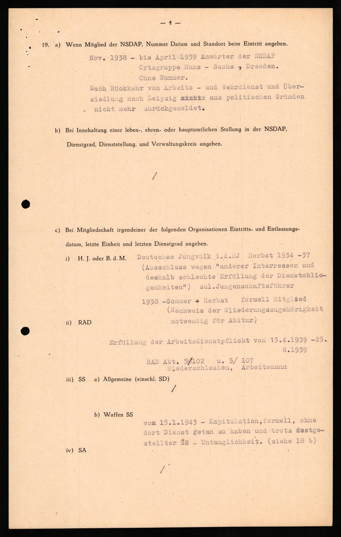 Forsvaret, Forsvarets overkommando II, AV/RA-RAFA-3915/D/Db/L0030: CI Questionaires. Tyske okkupasjonsstyrker i Norge. Tyskere., 1945-1946, p. 40