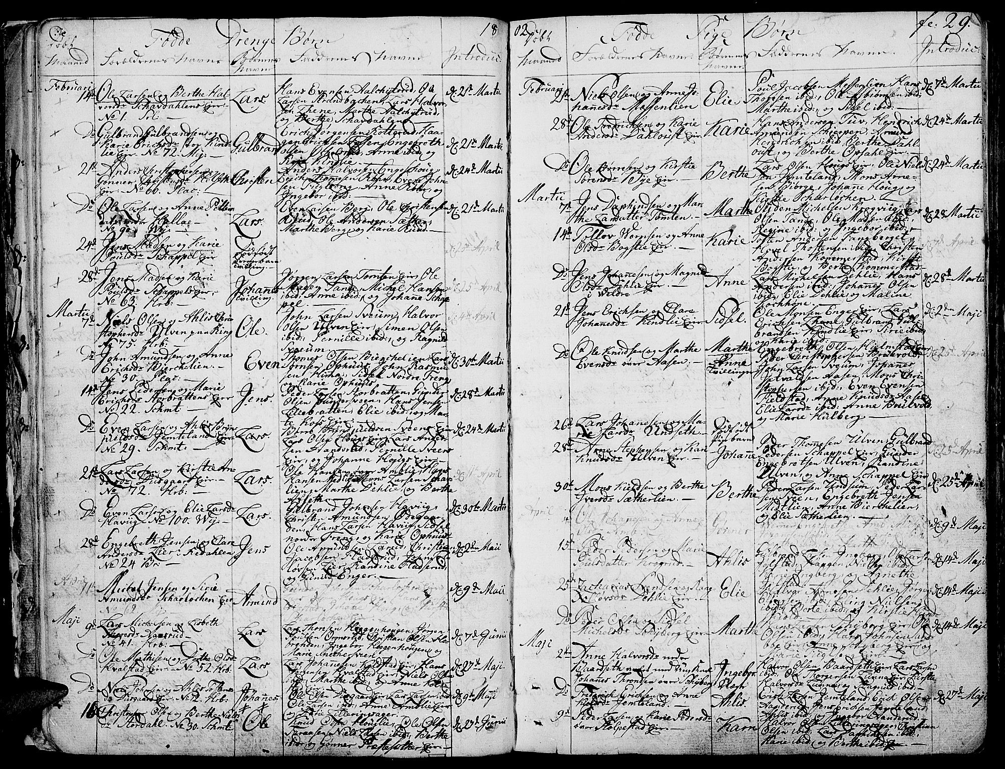 Ringsaker prestekontor, SAH/PREST-014/K/Ka/L0004: Parish register (official) no. 4, 1799-1814, p. 29