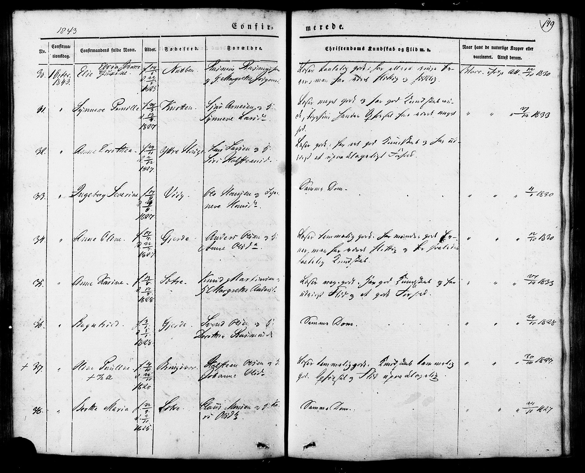 Ministerialprotokoller, klokkerbøker og fødselsregistre - Møre og Romsdal, AV/SAT-A-1454/503/L0034: Parish register (official) no. 503A02, 1841-1884, p. 149