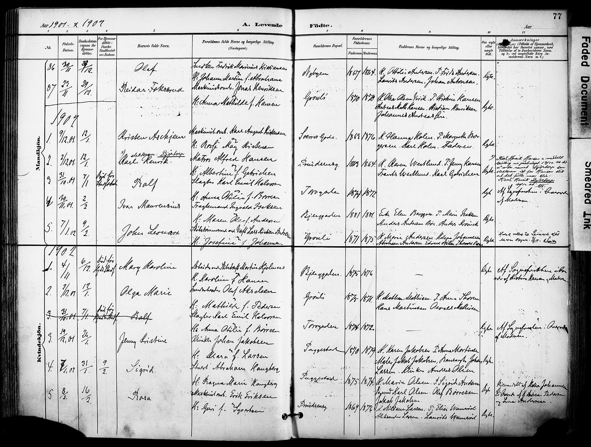 Sandefjord kirkebøker, SAKO/A-315/F/Fa/L0004: Parish register (official) no. 4, 1894-1905, p. 77