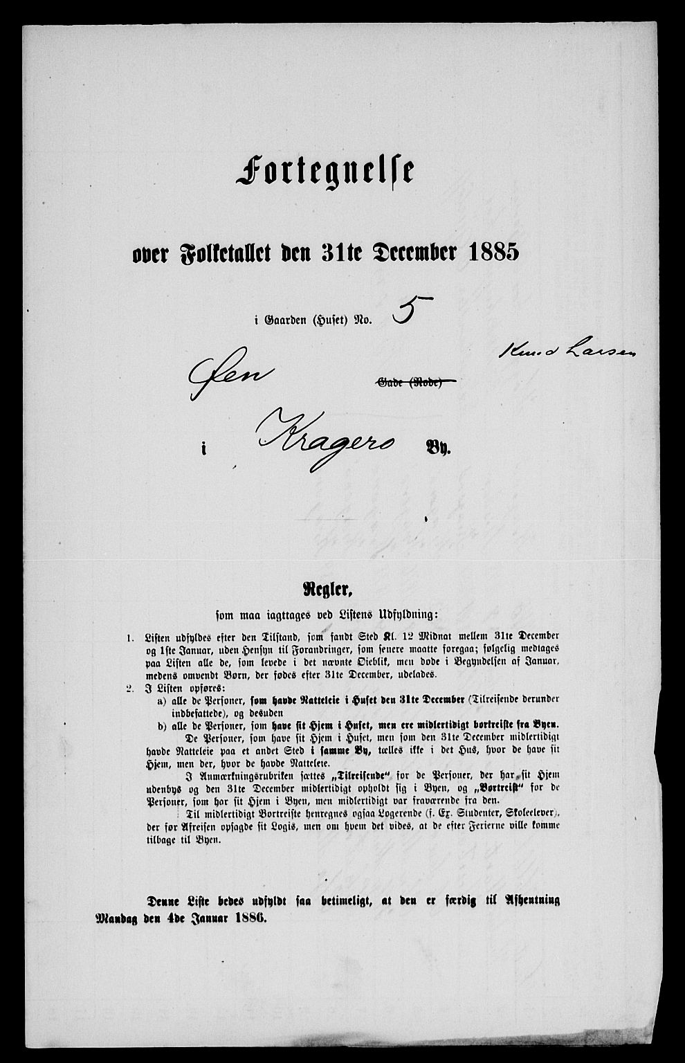 SAKO, 1885 census for 0801 Kragerø, 1885, p. 468