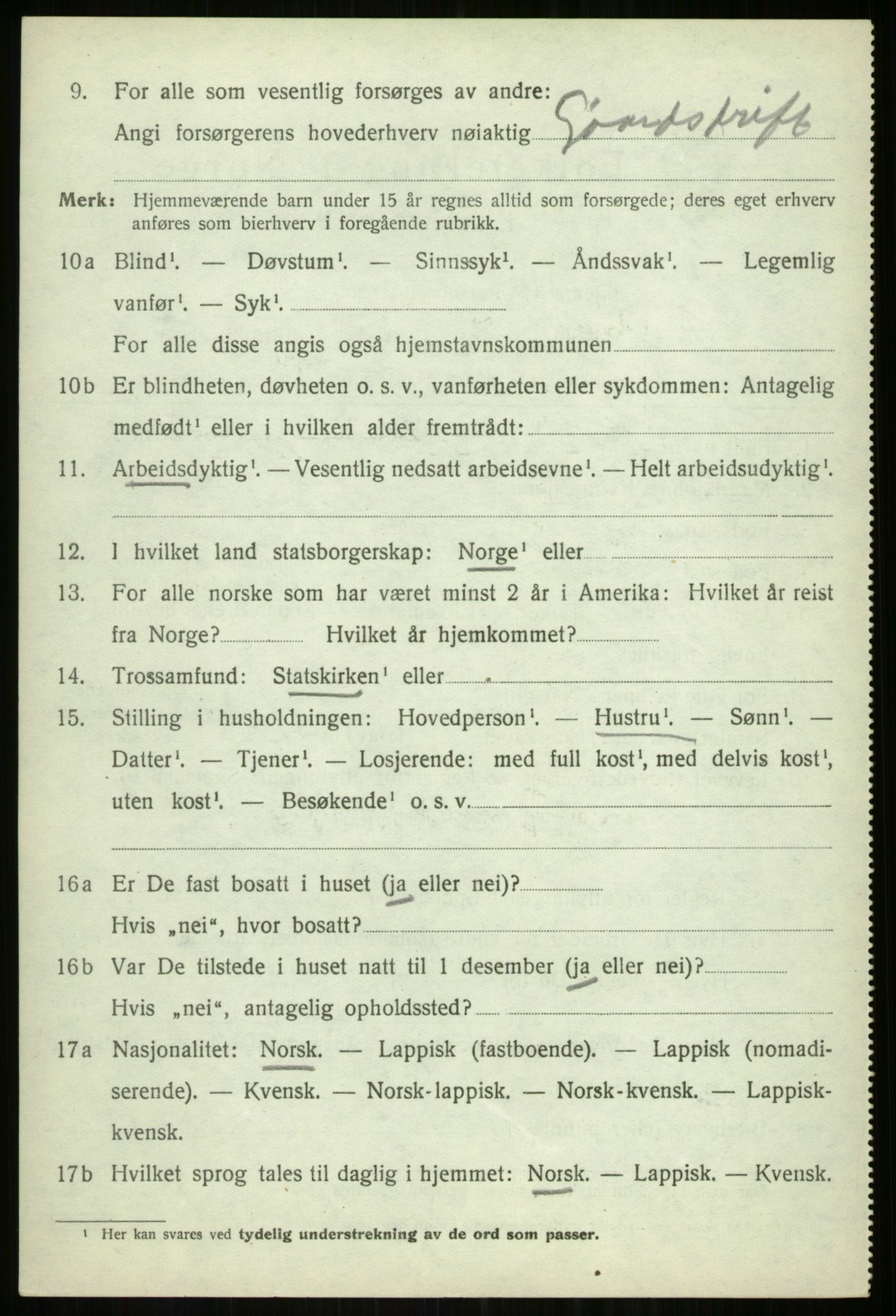 SATØ, 1920 census for Balsfjord, 1920, p. 7466