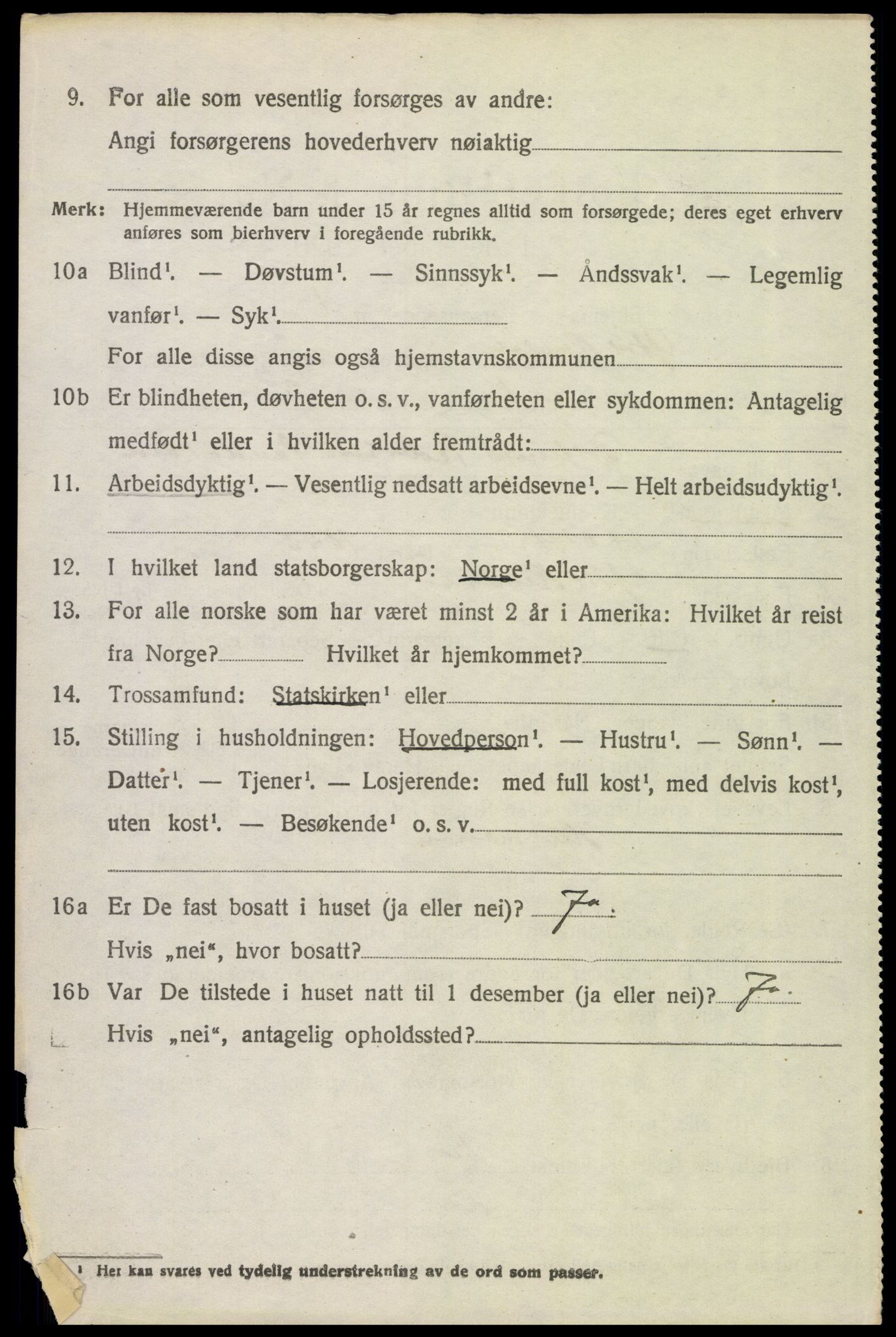 SAH, 1920 census for Ytre Rendal, 1920, p. 3916