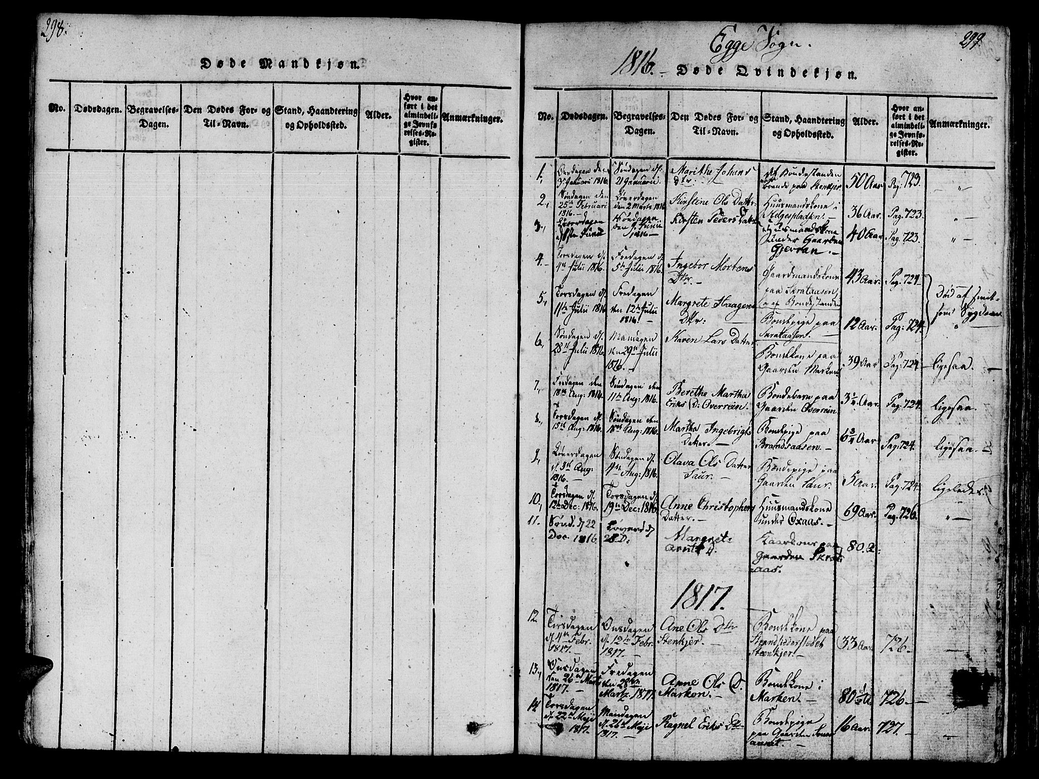 Ministerialprotokoller, klokkerbøker og fødselsregistre - Nord-Trøndelag, AV/SAT-A-1458/746/L0441: Parish register (official) no. 746A03 /3, 1816-1827, p. 298-299