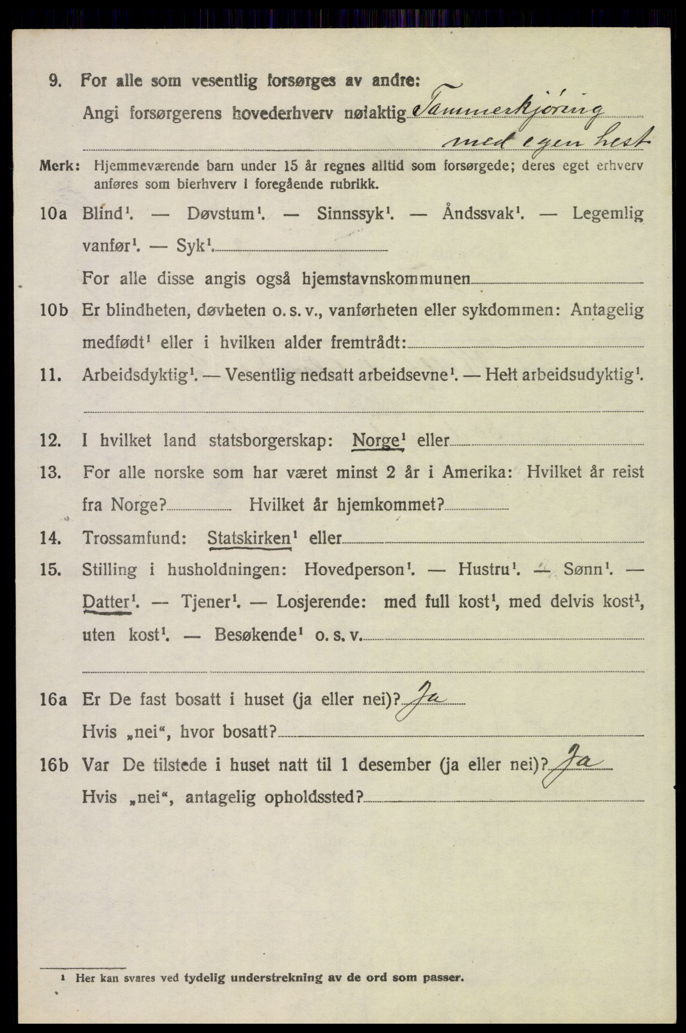 SAH, 1920 census for Trysil, 1920, p. 2754