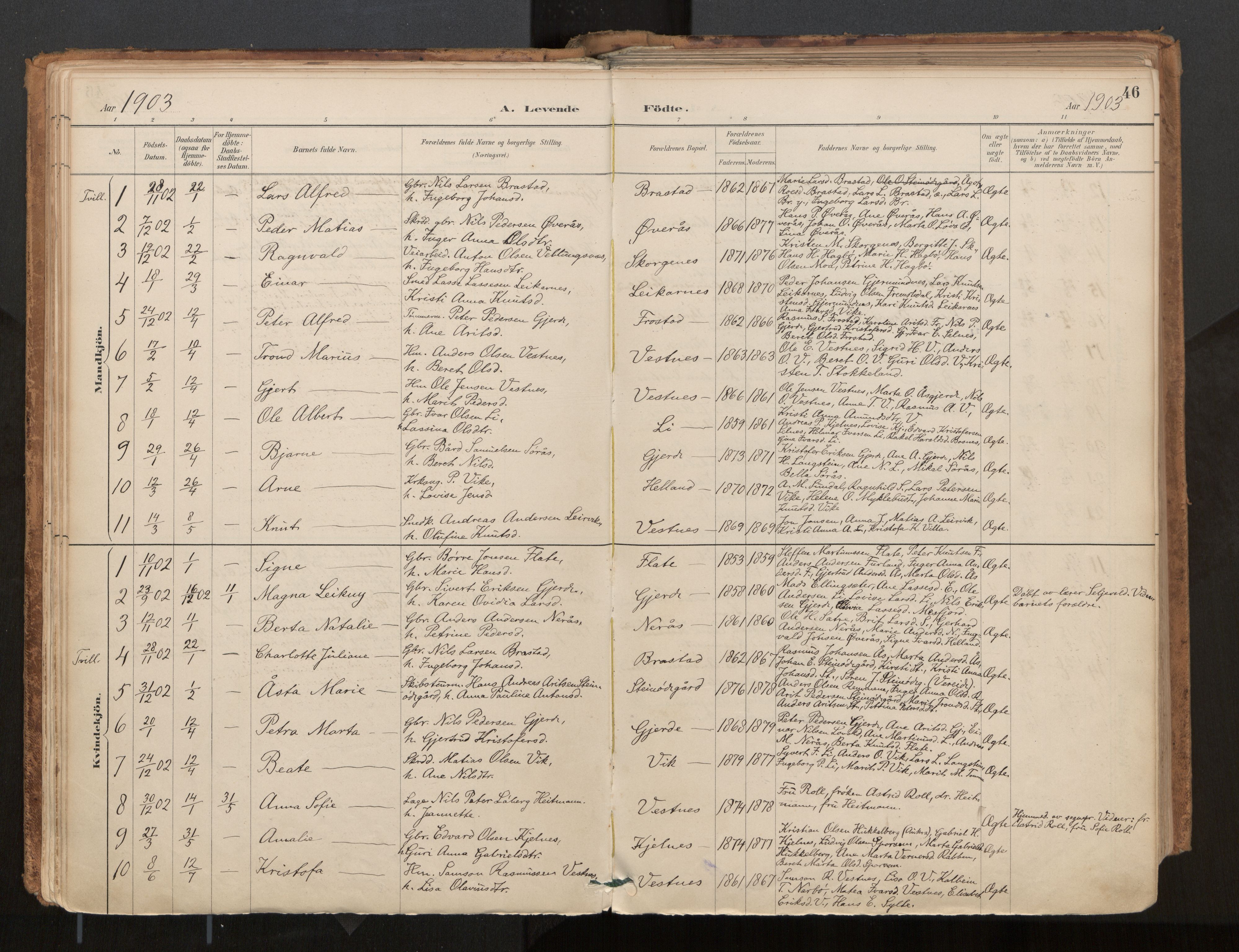 Ministerialprotokoller, klokkerbøker og fødselsregistre - Møre og Romsdal, AV/SAT-A-1454/539/L0531: Parish register (official) no. 539A04, 1887-1913, p. 46