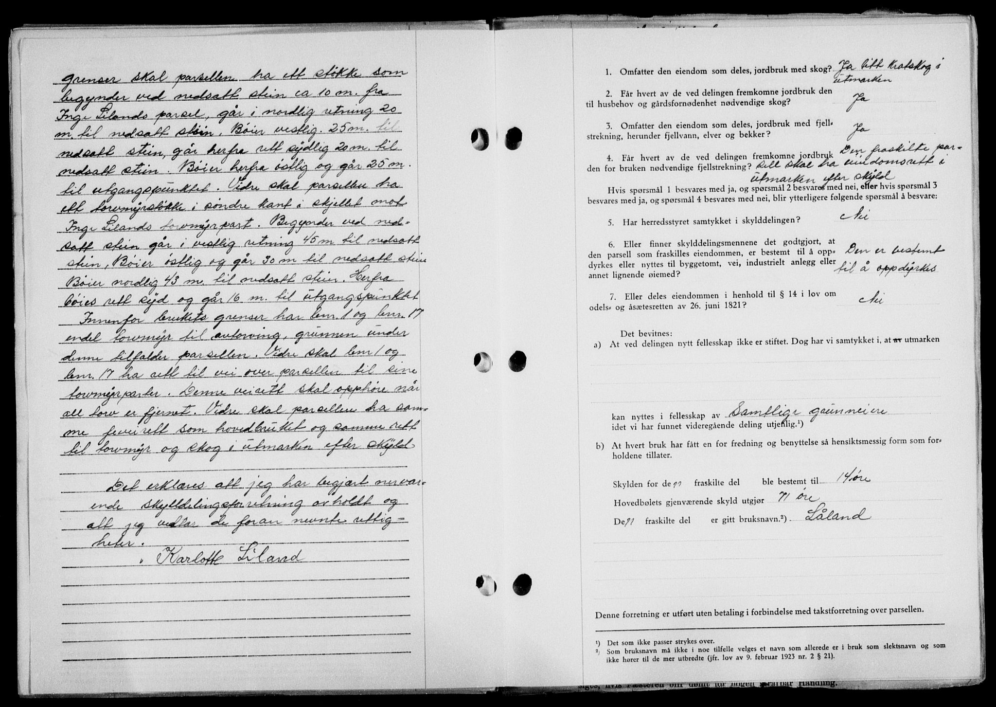 Lofoten sorenskriveri, SAT/A-0017/1/2/2C/L0014a: Mortgage book no. 14a, 1946-1946, Diary no: : 1499/1946