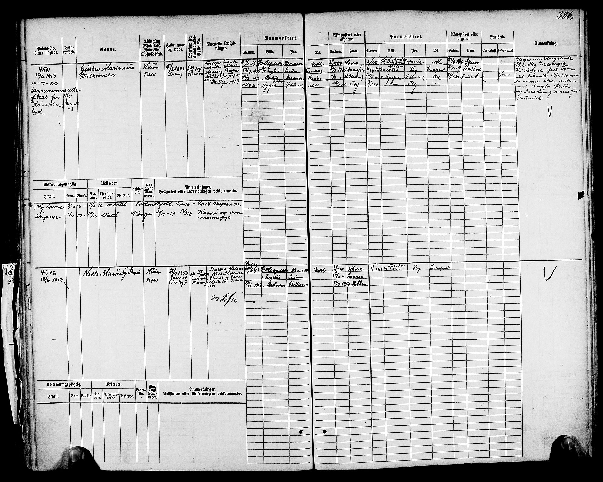 Drammen innrulleringsdistrikt, SAKO/A-781/F/Fc/L0005: Hovedrulle, 1911, p. 252