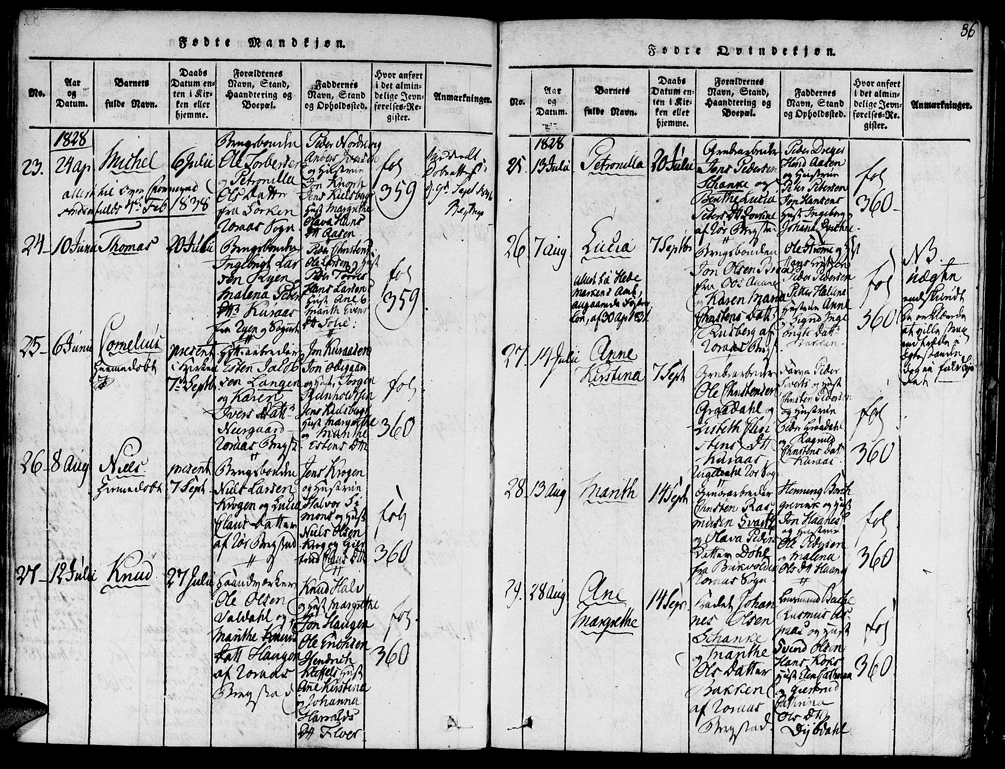 Ministerialprotokoller, klokkerbøker og fødselsregistre - Sør-Trøndelag, SAT/A-1456/681/L0929: Parish register (official) no. 681A07, 1817-1828, p. 86