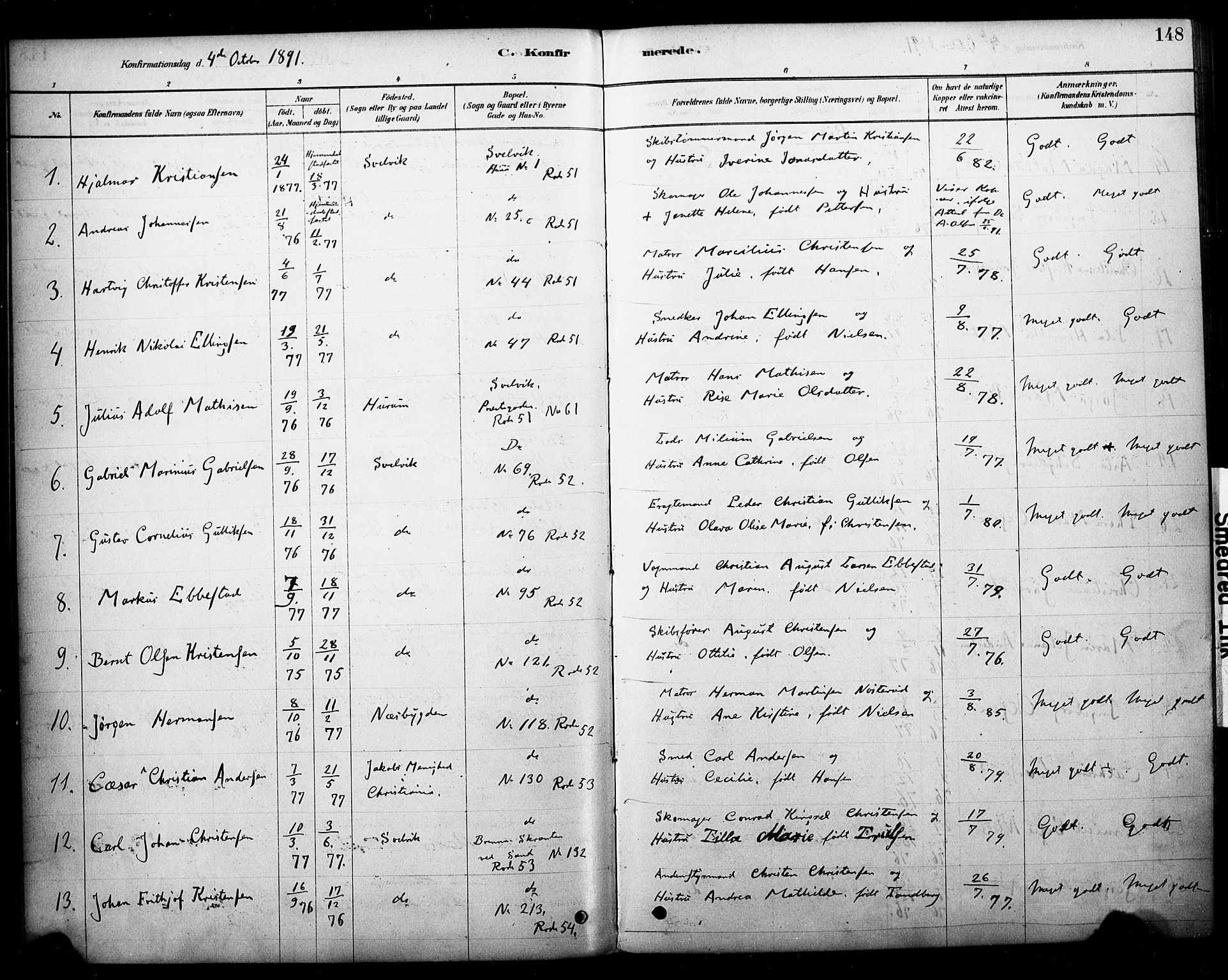 Strømm kirkebøker, AV/SAKO-A-322/F/Fb/L0001: Parish register (official) no. II 1, 1878-1899, p. 148