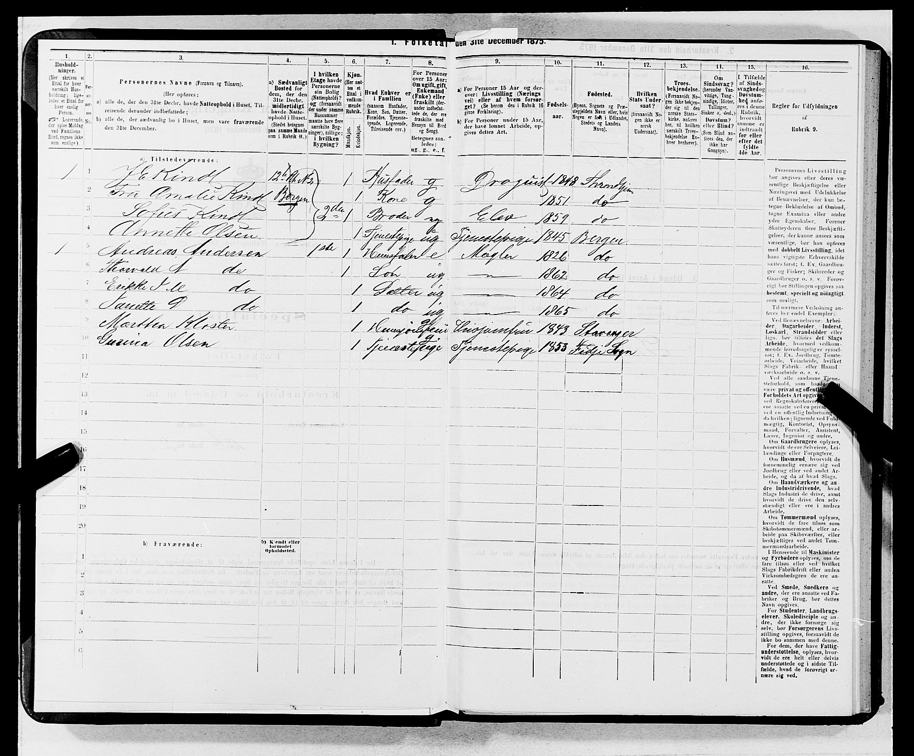 SAB, 1875 census for 1301 Bergen, 1875, p. 2951