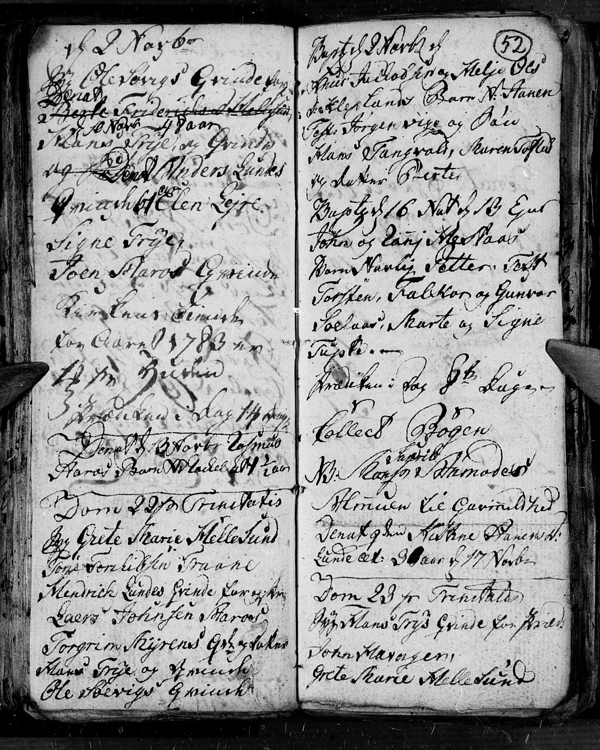 Søgne sokneprestkontor, AV/SAK-1111-0037/F/Fb/Fbb/L0001: Parish register (copy) no. B 1, 1779-1802, p. 52