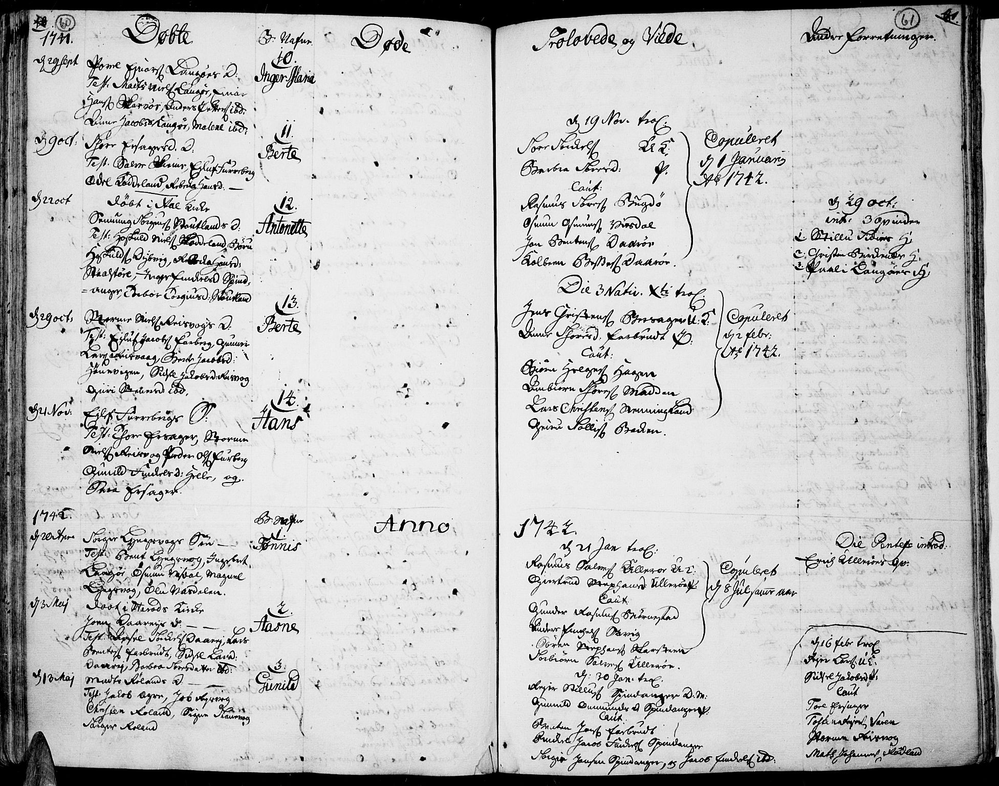 Lista sokneprestkontor, SAK/1111-0027/F/Fa/L0002: Parish register (official) no. A 2 /3, 1726-1751, p. 60-61