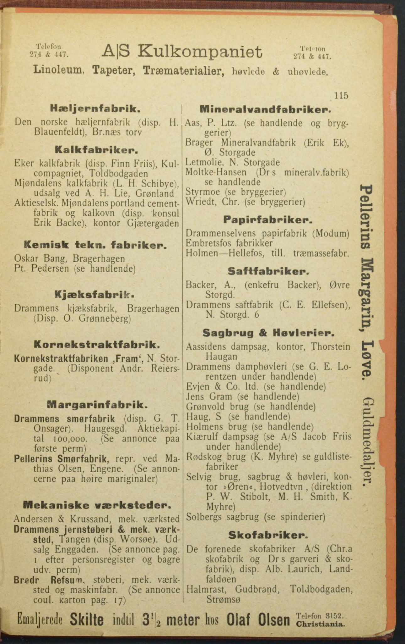 Drammen adressebok, DRMK/-, 1904-1905, p. 115