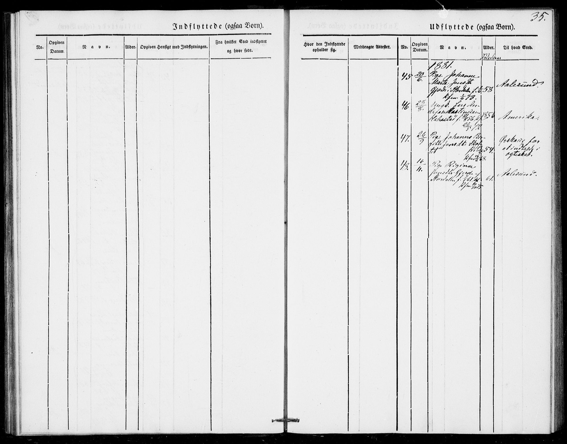 Ministerialprotokoller, klokkerbøker og fødselsregistre - Møre og Romsdal, AV/SAT-A-1454/520/L0279: Parish register (official) no. 520A08, 1844-1881, p. 35